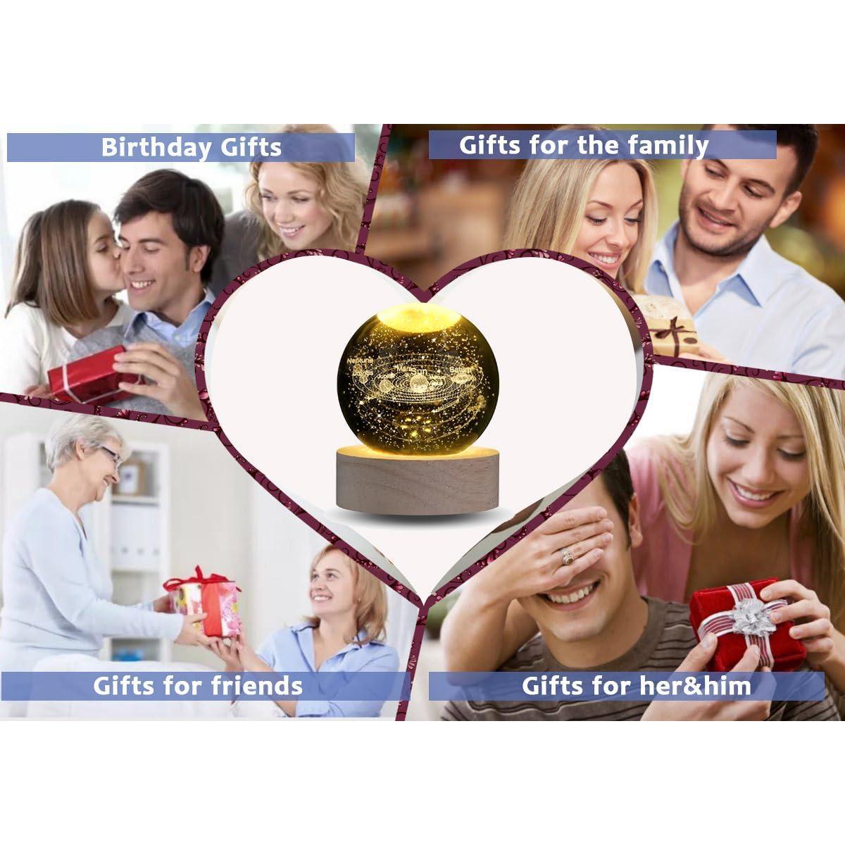 Bola de Cristal 3D Sistema Solar MAIBAOTA 12 cm Decoración