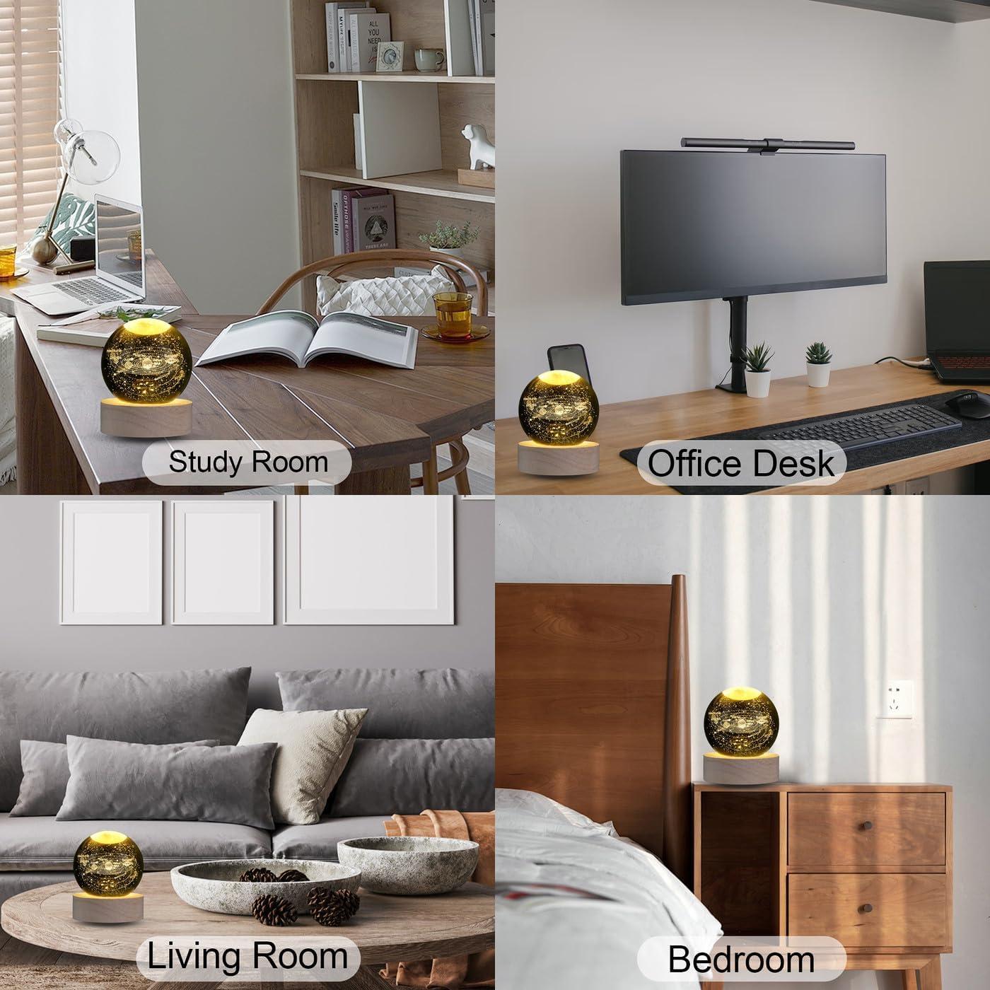 Bola de Cristal 3D Sistema Solar MAIBAOTA 12 cm Decoración