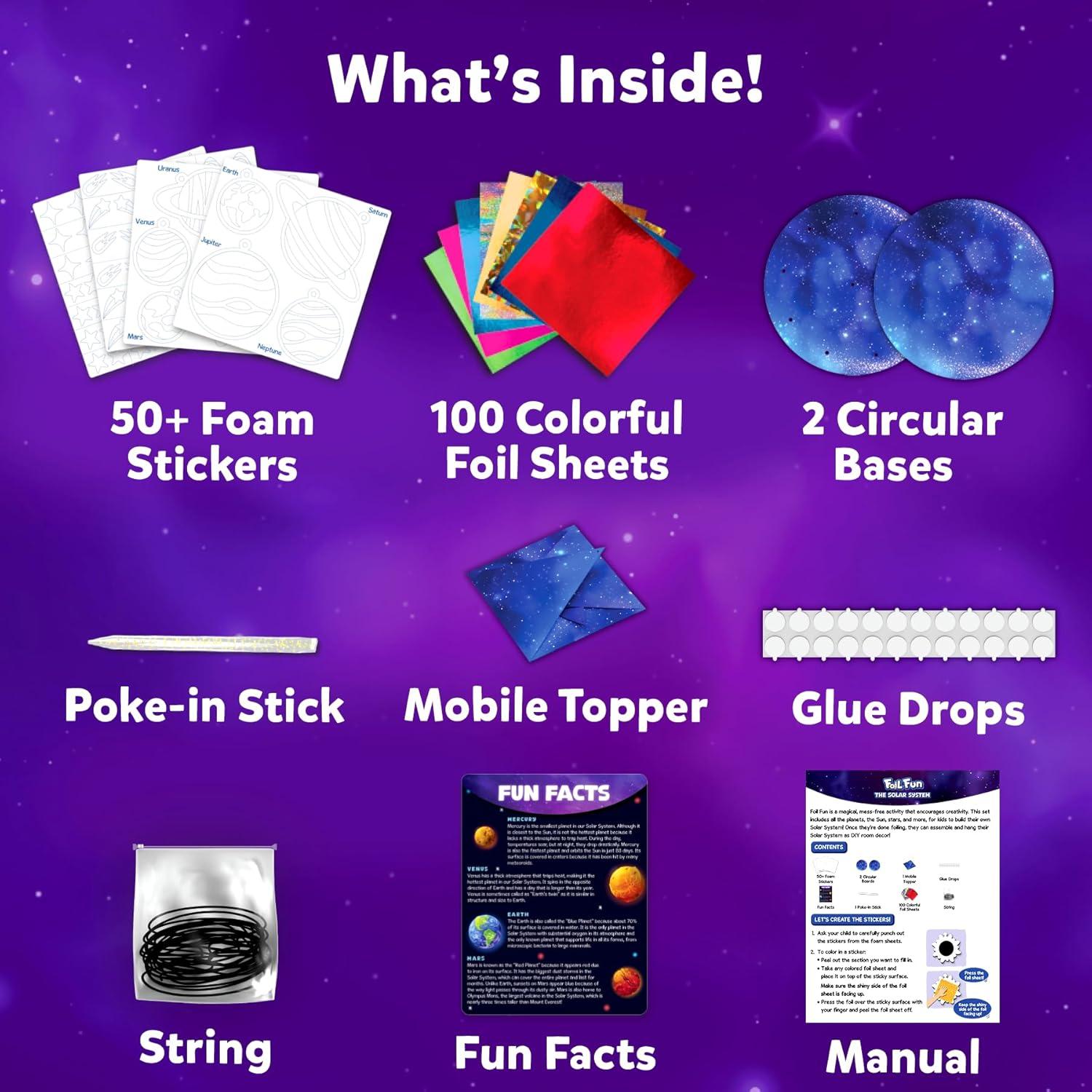 Skillmatics Foil Fun Sistema Solar - Kit de Arte para Niños 4-12 Años