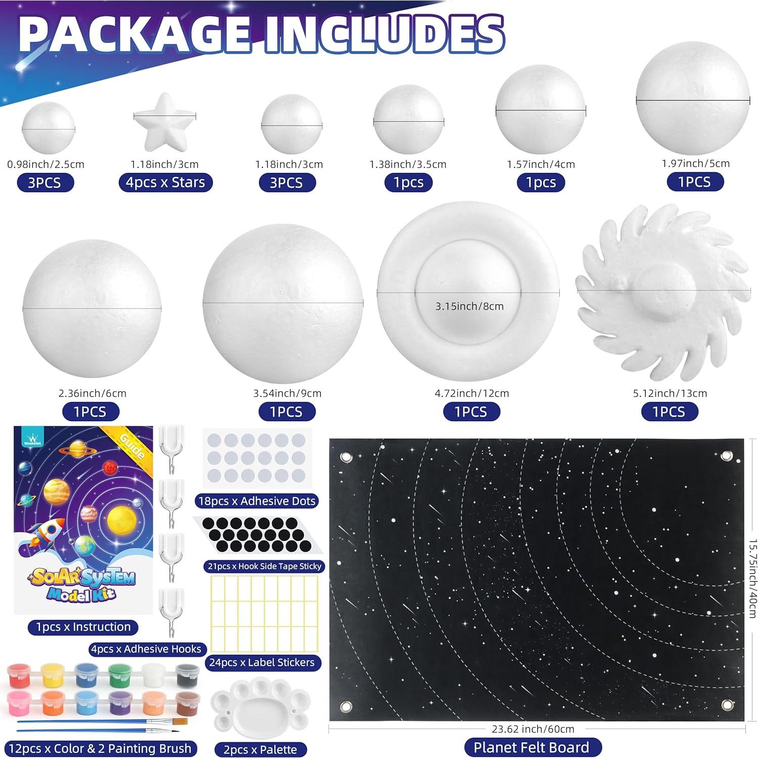 Kit de Proyecto del Sistema Solar Wookidel para Niños - 12 Planetas