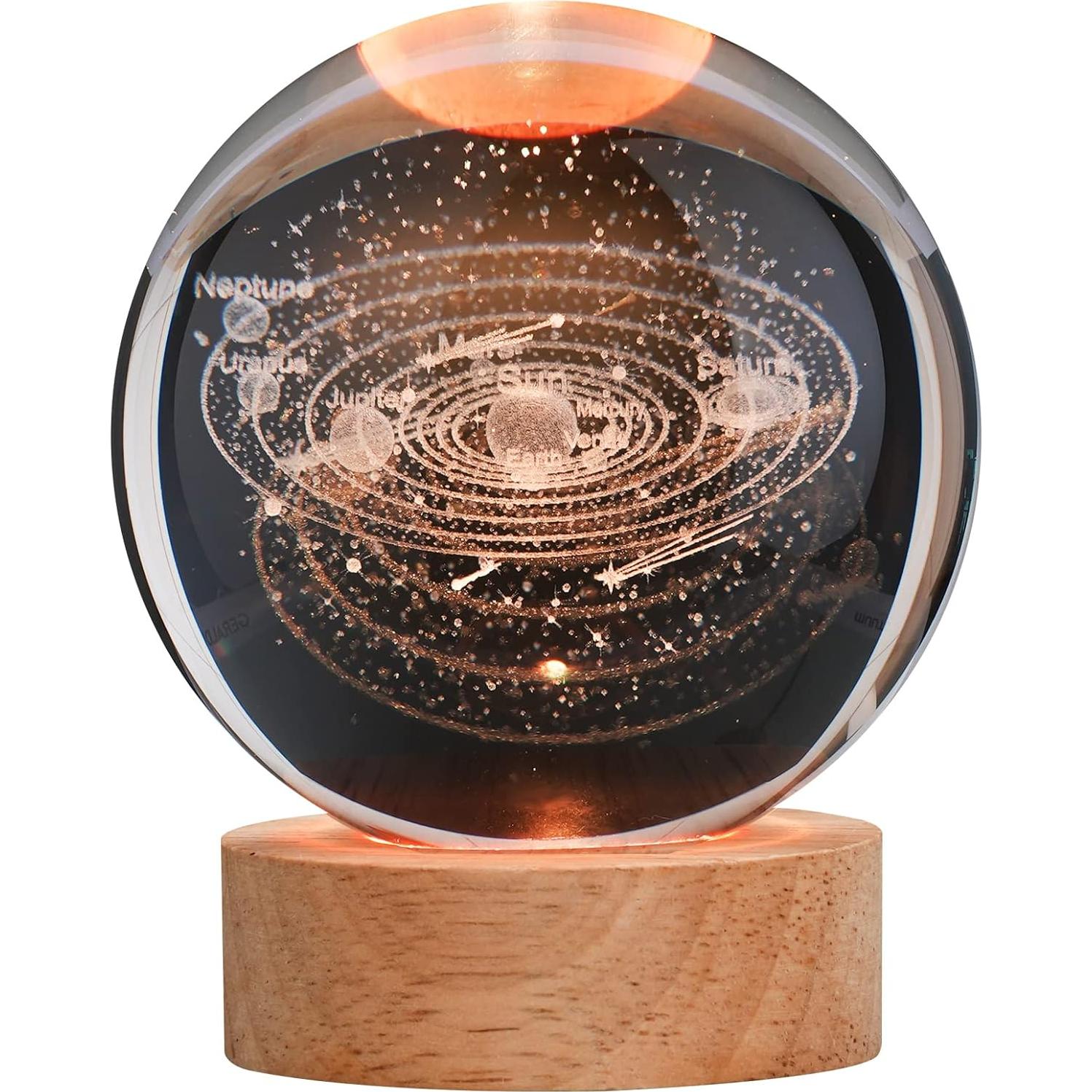 Bola de Cristal 3D Sistema Solar JANARARY 8cm con Control Remoto