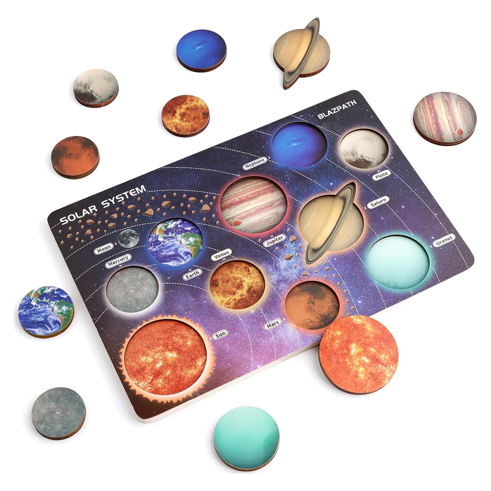 Rompecabezas de Madera Sistema Solar BLAZPATH 10 Piezas 1 cm