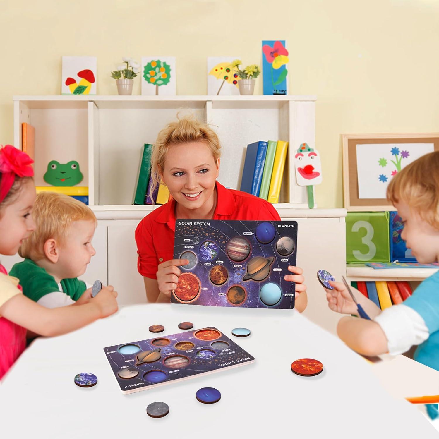 Rompecabezas de Madera Sistema Solar BLAZPATH 10 Piezas 1 cm