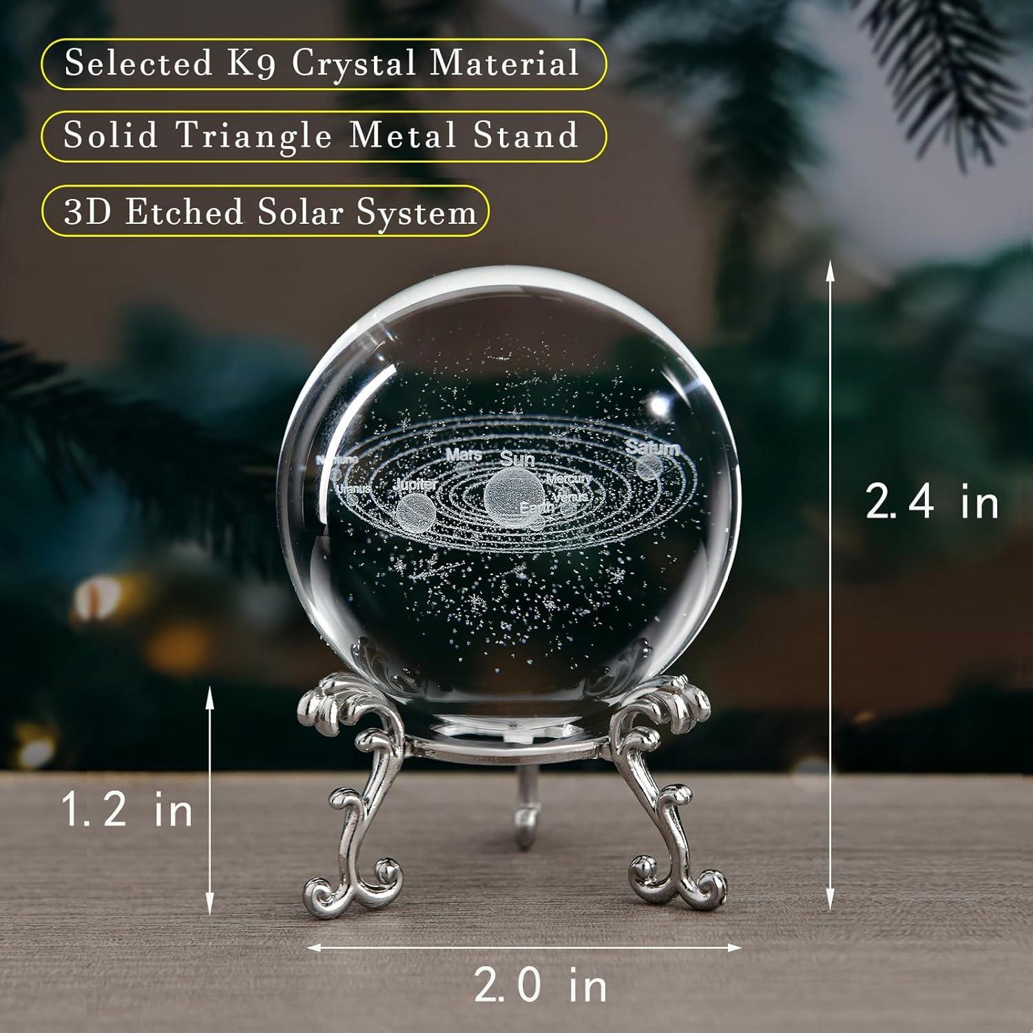 Bola de Cristal 3D Sistema Solar QIANCHANG con Soporte 60mm