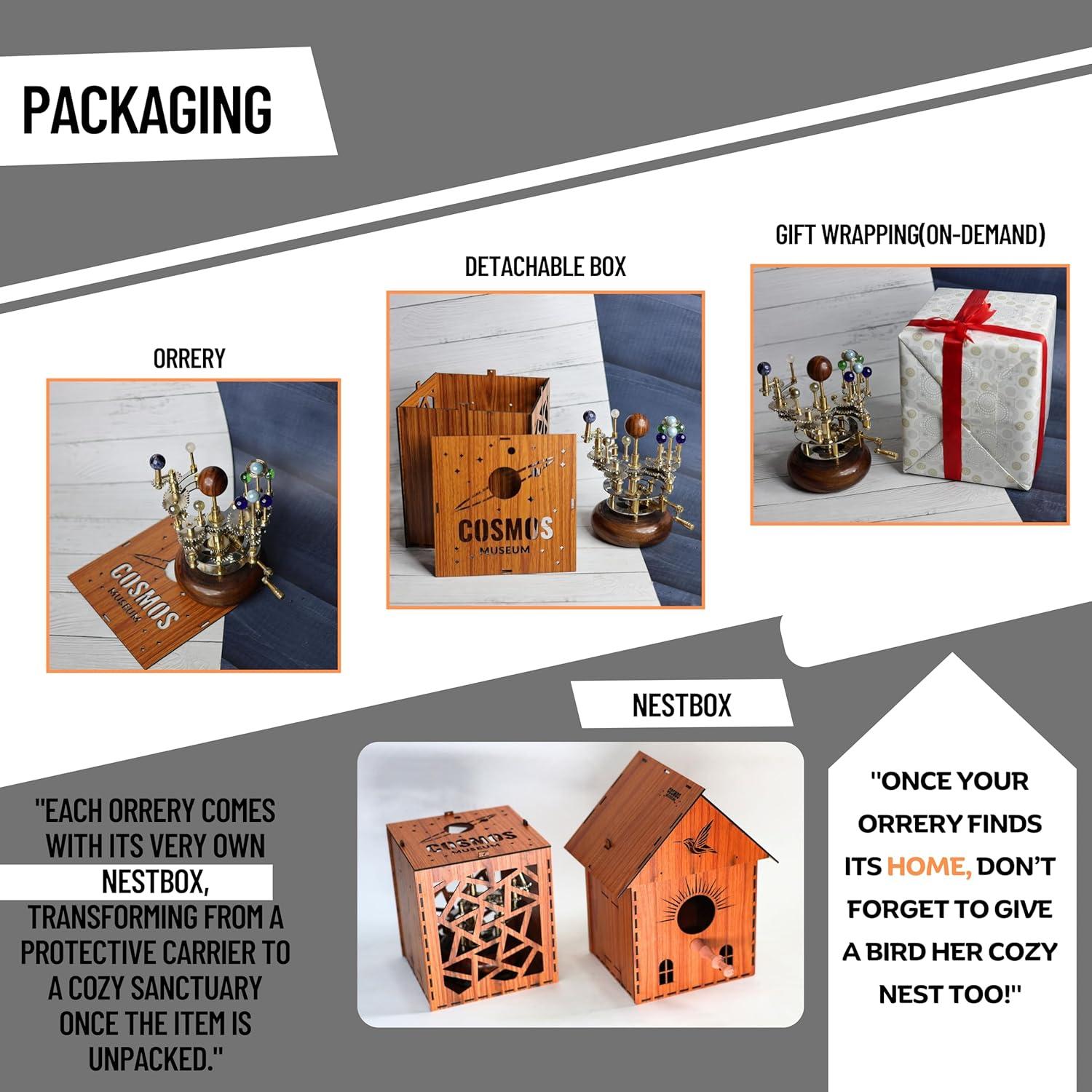 Orrery de Latón Vintage Museo Cosmos - Modelo Solar 20.32 cm