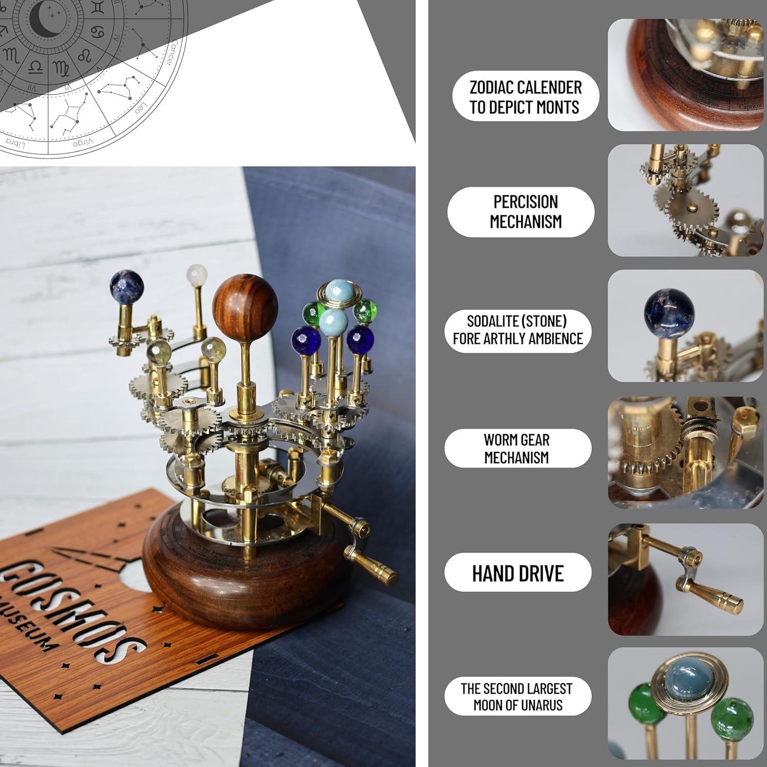 Orrery de Latón Vintage Museo Cosmos - Modelo Solar 20.32 cm