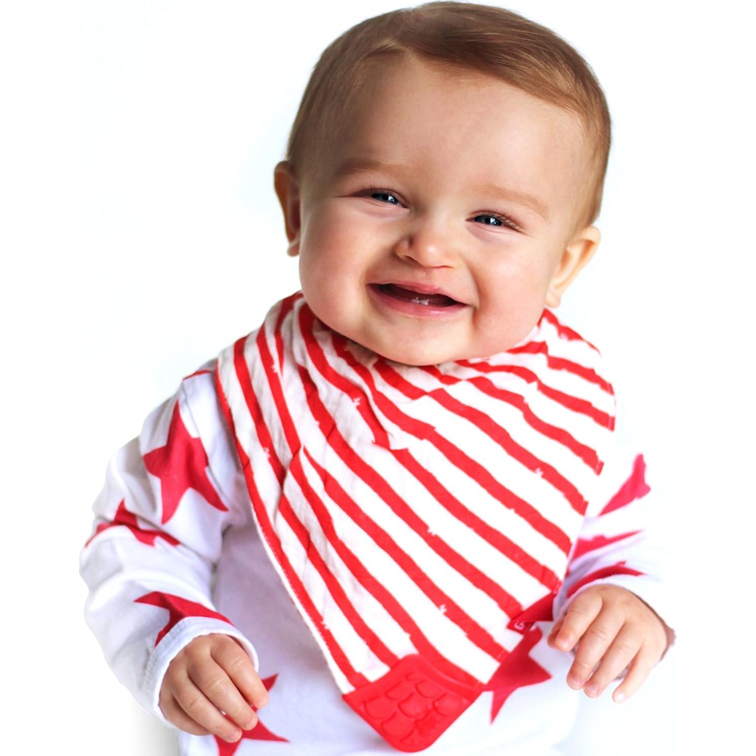 Babero de Dentición Nuby 3 Piezas Algodón 100% Natural Reversible