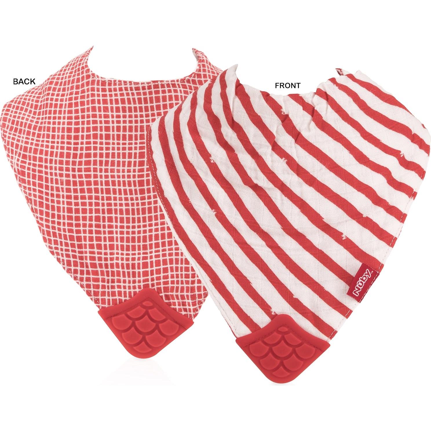 Babero de Dentición Nuby 3 Piezas Algodón 100% Natural Reversible