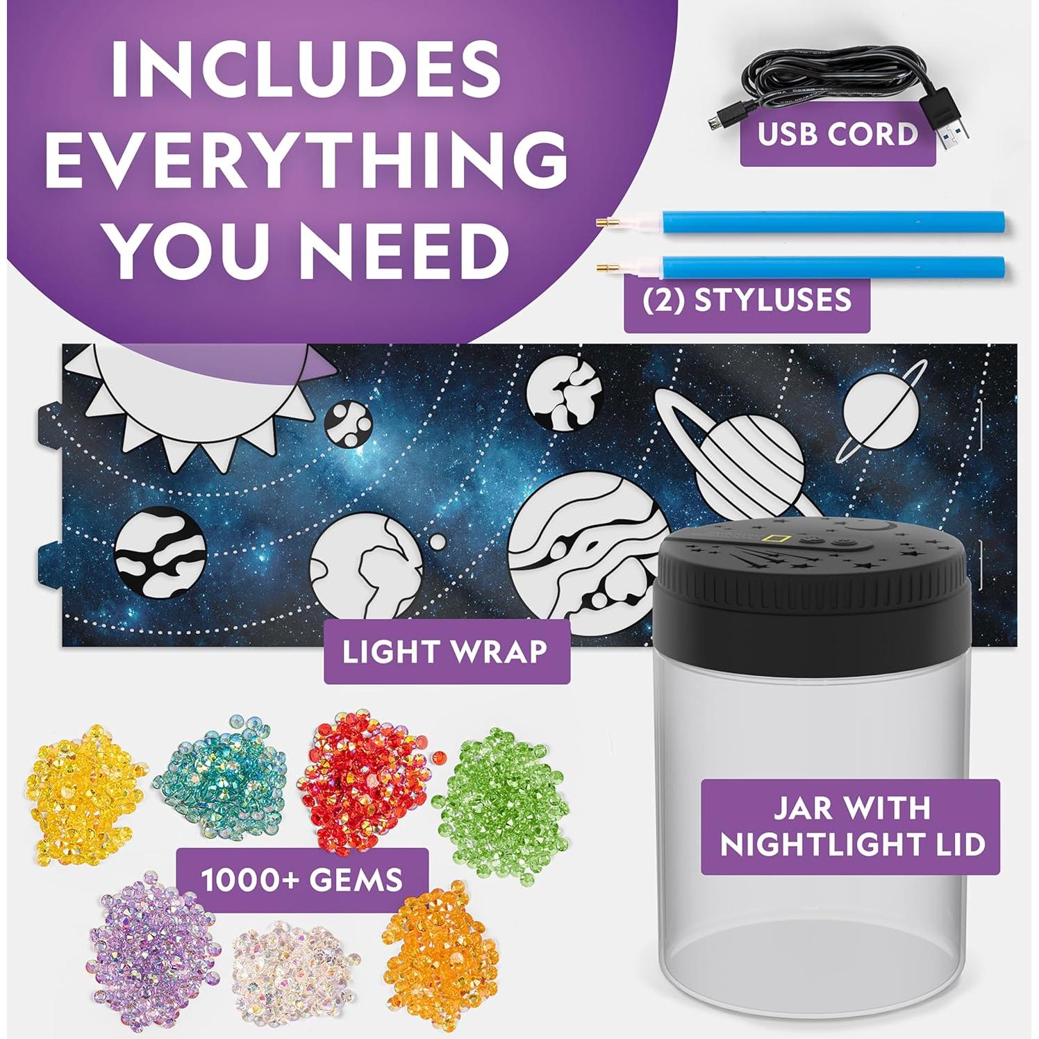 Luz Nocturna Espacial National Geographic con Gemas - DIY