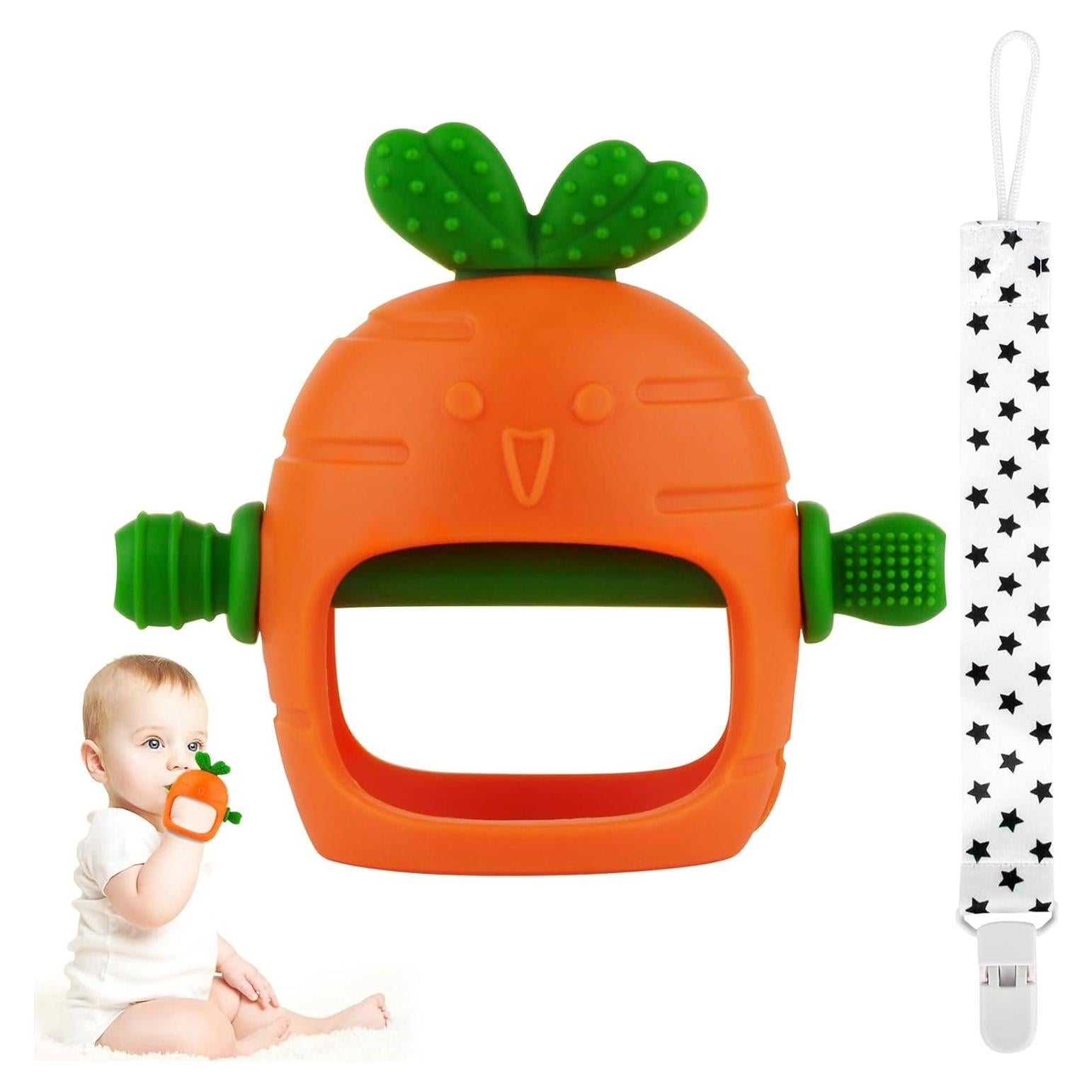 Chupete de Silicona Zanahoria para Bebés 0-24 Meses