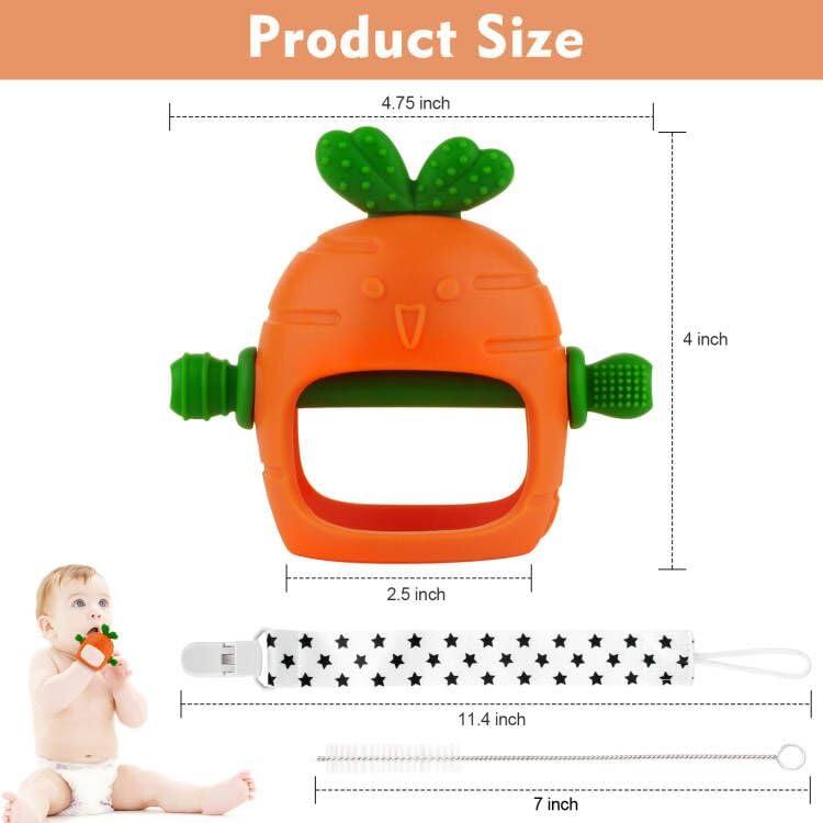 Chupete de Silicona Zanahoria para Bebés 0-24 Meses