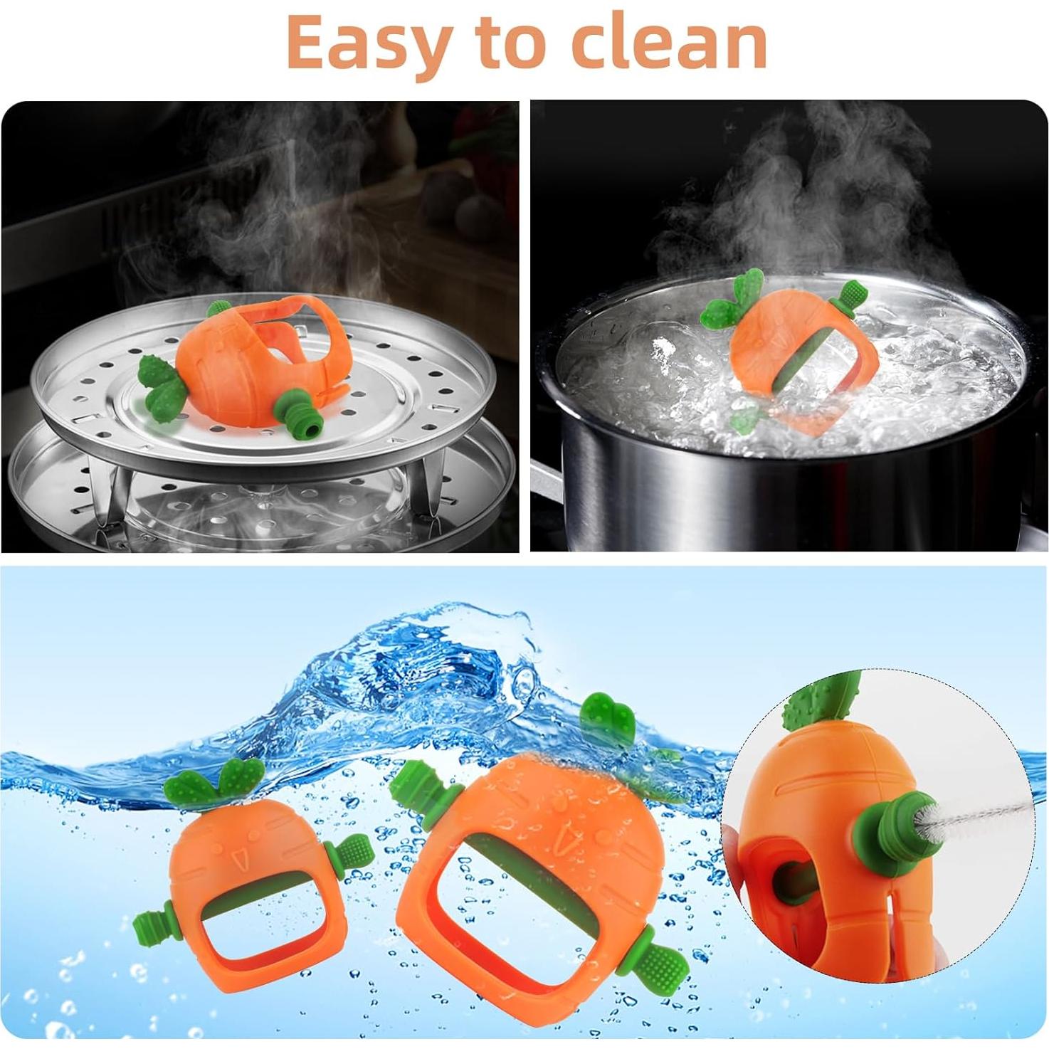 Chupete de Silicona Zanahoria para Bebés 0-24 Meses