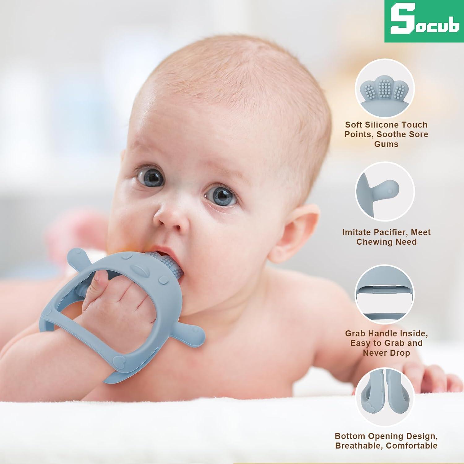 Socub Juguetes de Dentición para Bebés 0-12 Meses - Silicona y Madera