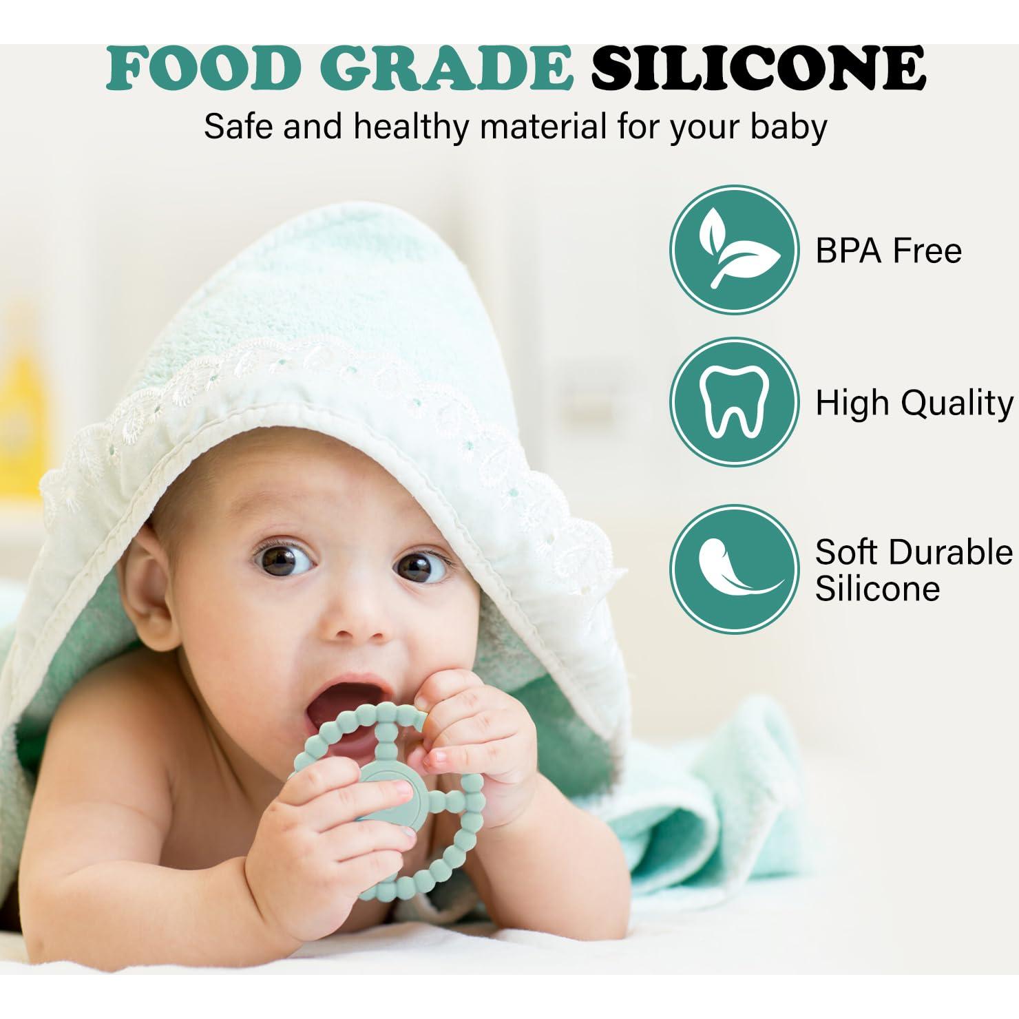 Anillo de Dentición ADORIPIE Verde - Silicona Segura 12.7 cm