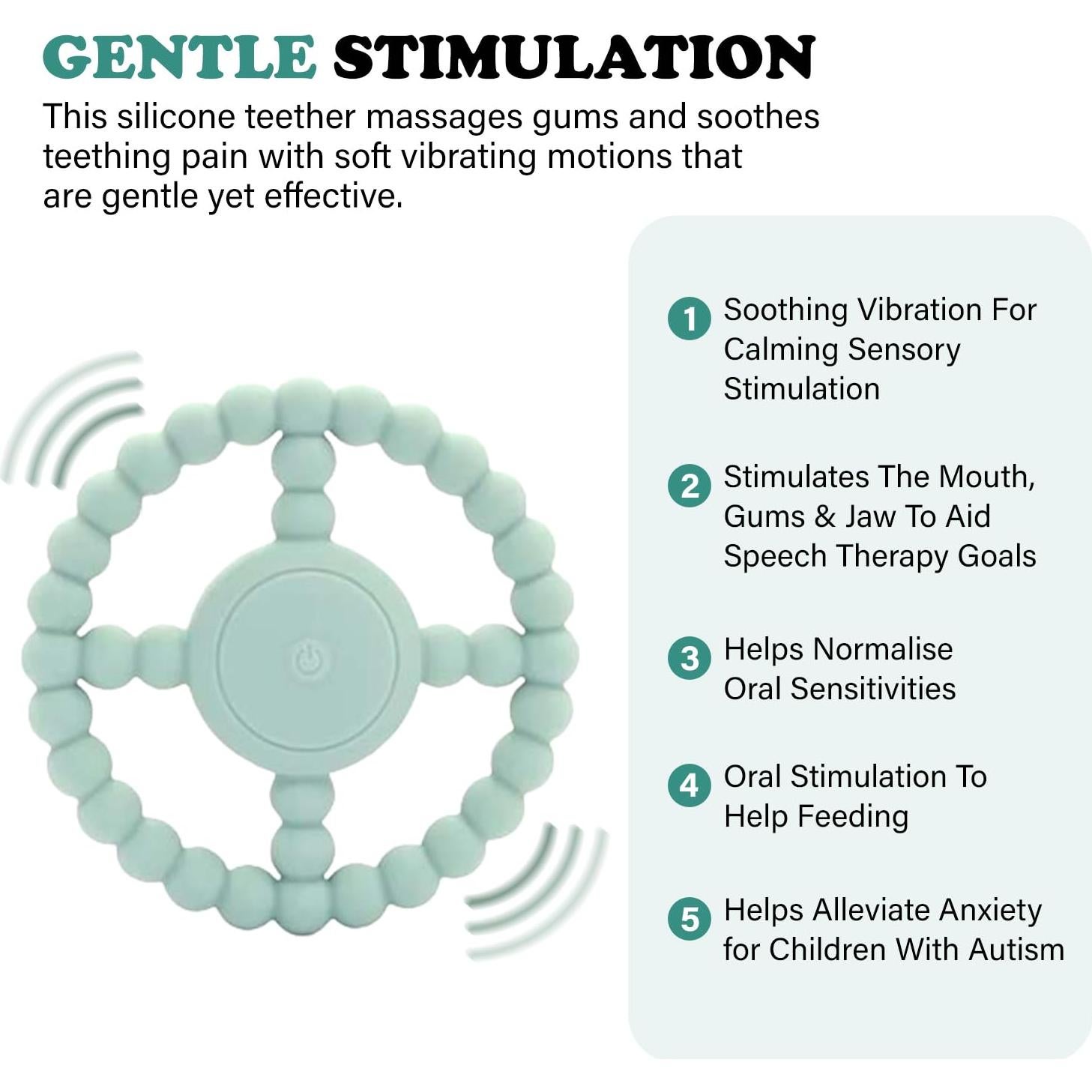 Anillo de Dentición ADORIPIE Verde - Silicona Segura 12.7 cm