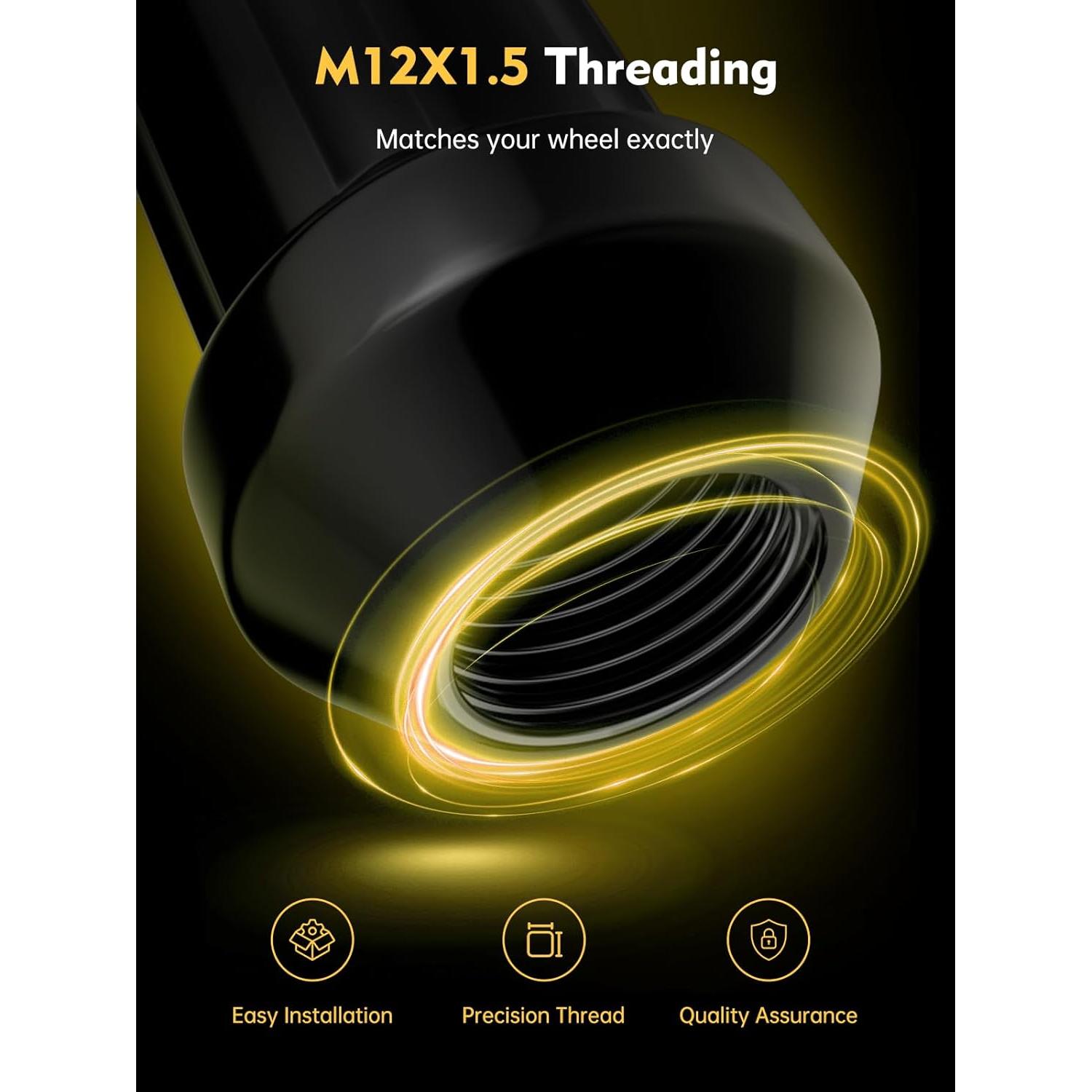 Tuercas de Rueda MIKKUPPA M12x1.5 Negras - 20 Piezas