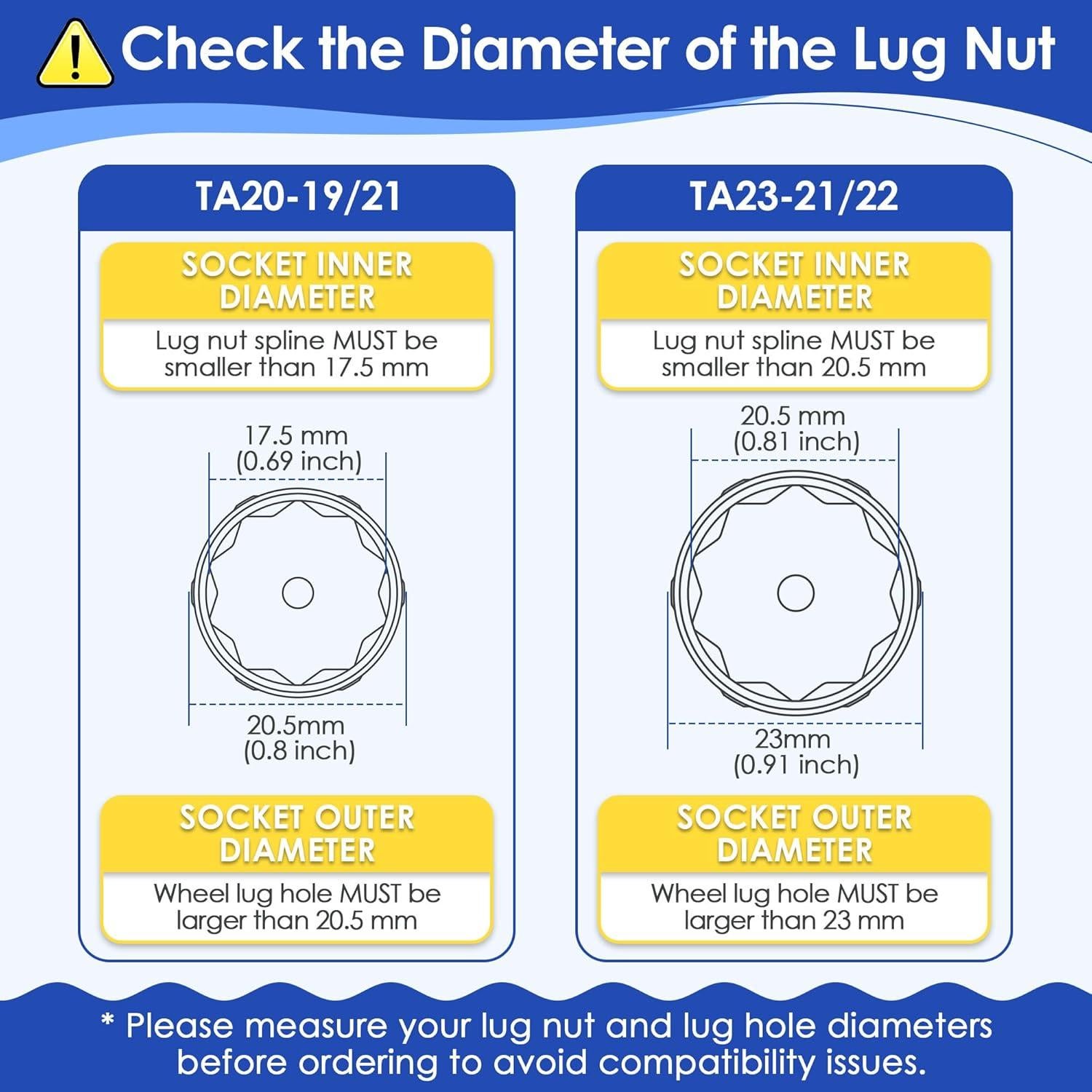 Juego de 2 Llaves de Tuerca de Spline Feekoon 10mm para SUV