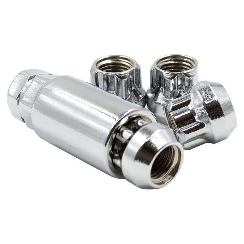 Cerraduras de Rueda M14x1.5 Cromadas 4 Piezas + Llave