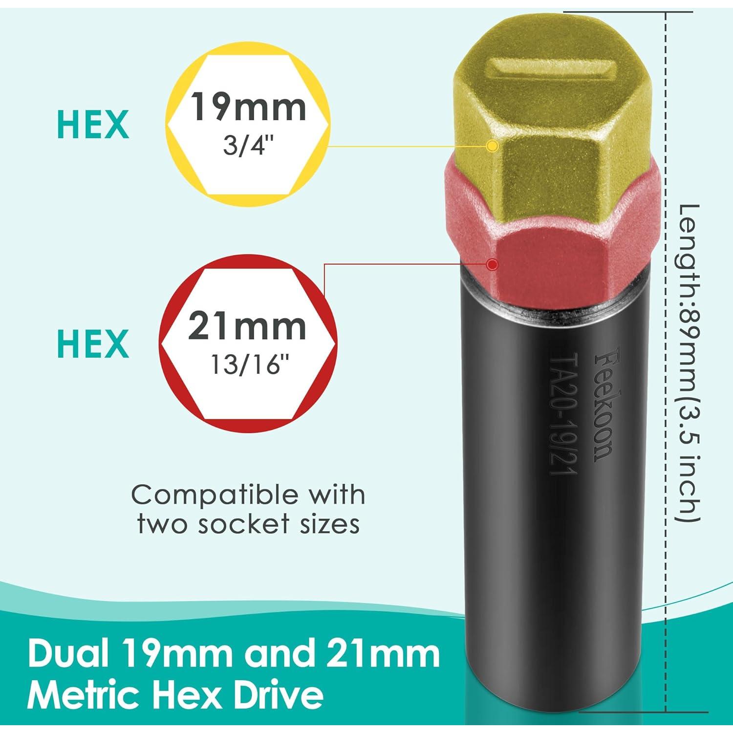 Llave de Tuerca de 10 Estrías Feekoon para Rueda 19mm y 21mm