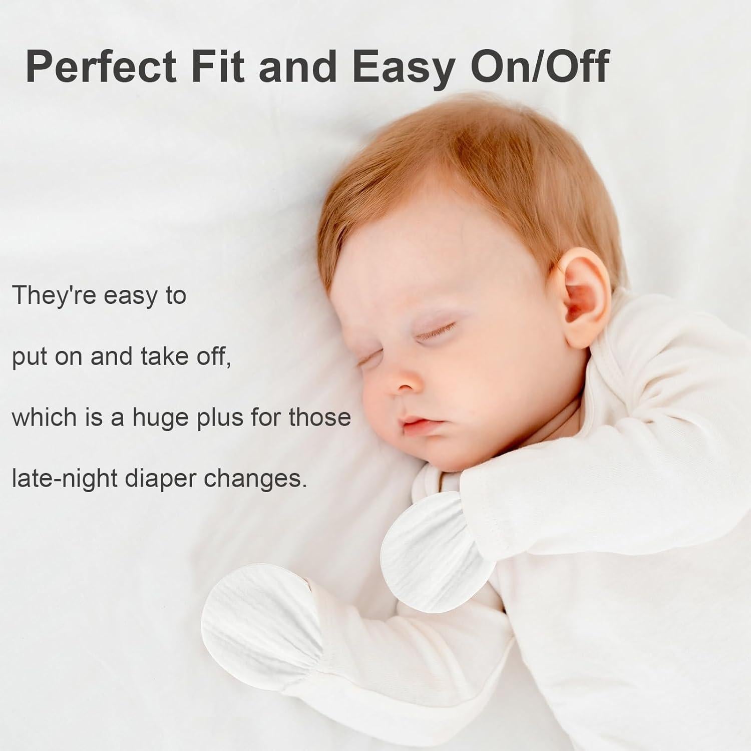 Manoplas para Recién Nacidos No Scratch 100% Algodón 6 Piezas