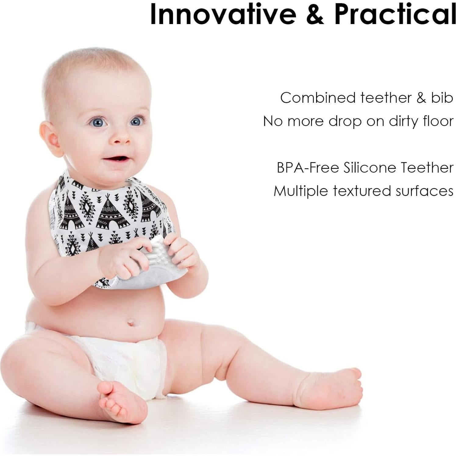 Conjunto de Baberos de Dentición Giftty Baby - Algodón Hipoalergénico