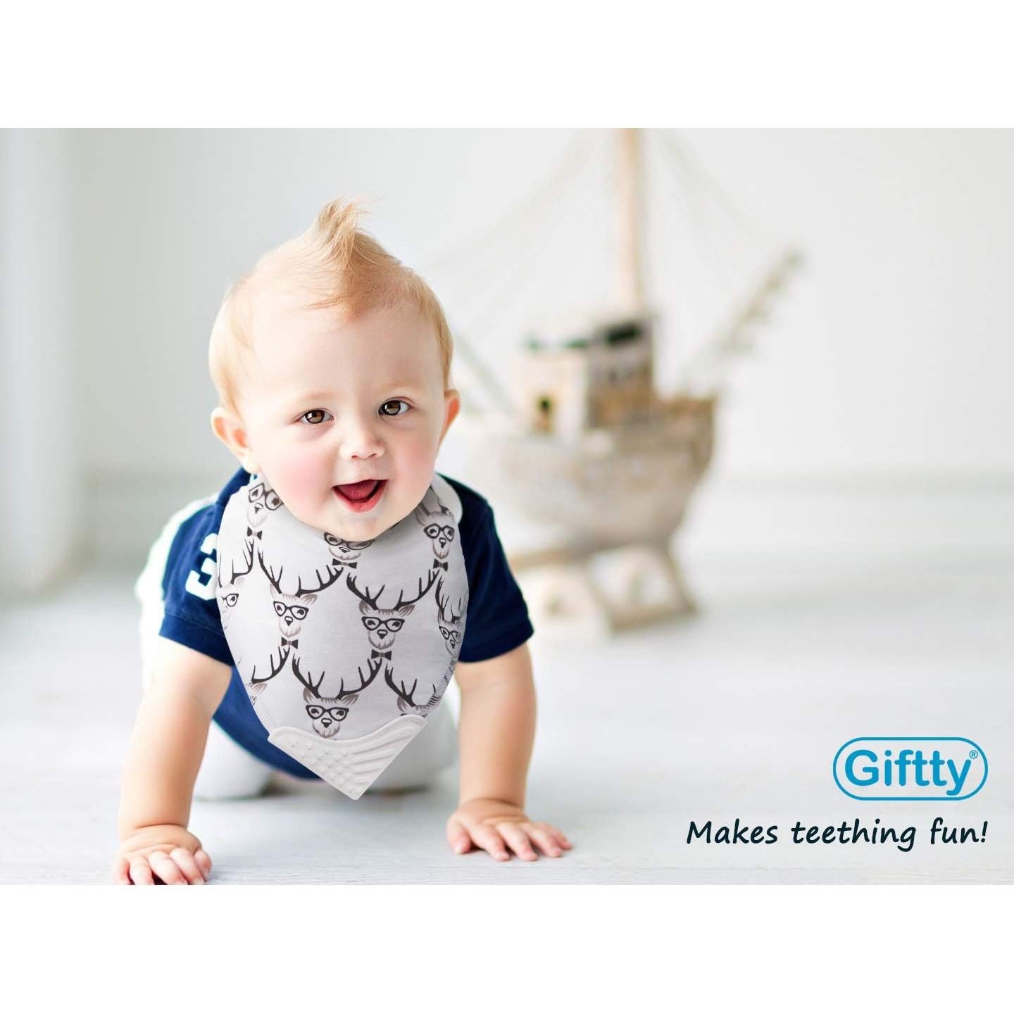 Conjunto de Baberos de Dentición Giftty Baby - Algodón Hipoalergénico