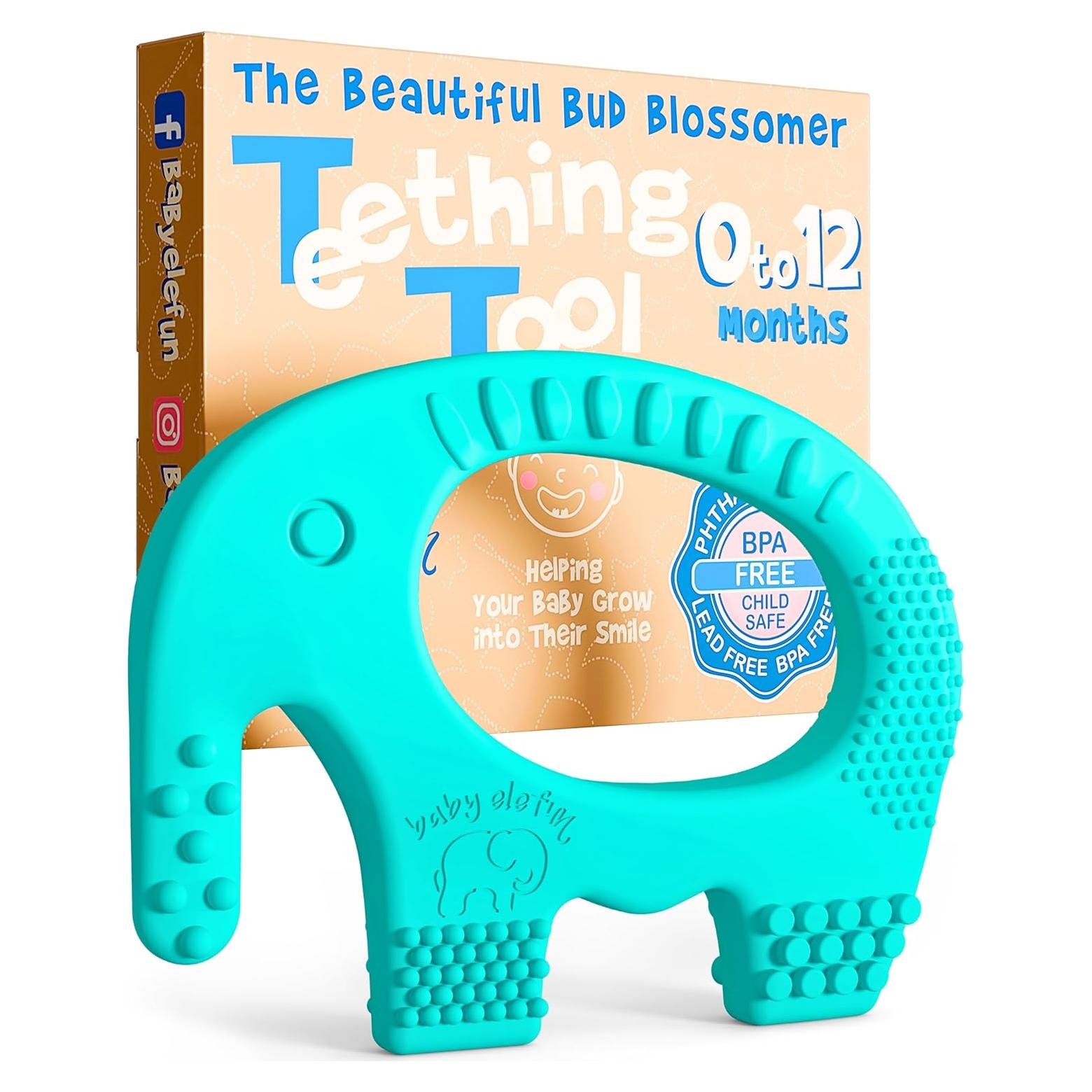 Anillo de Dentición Baby Elefun Turquesa 0-6 Meses - Silicona