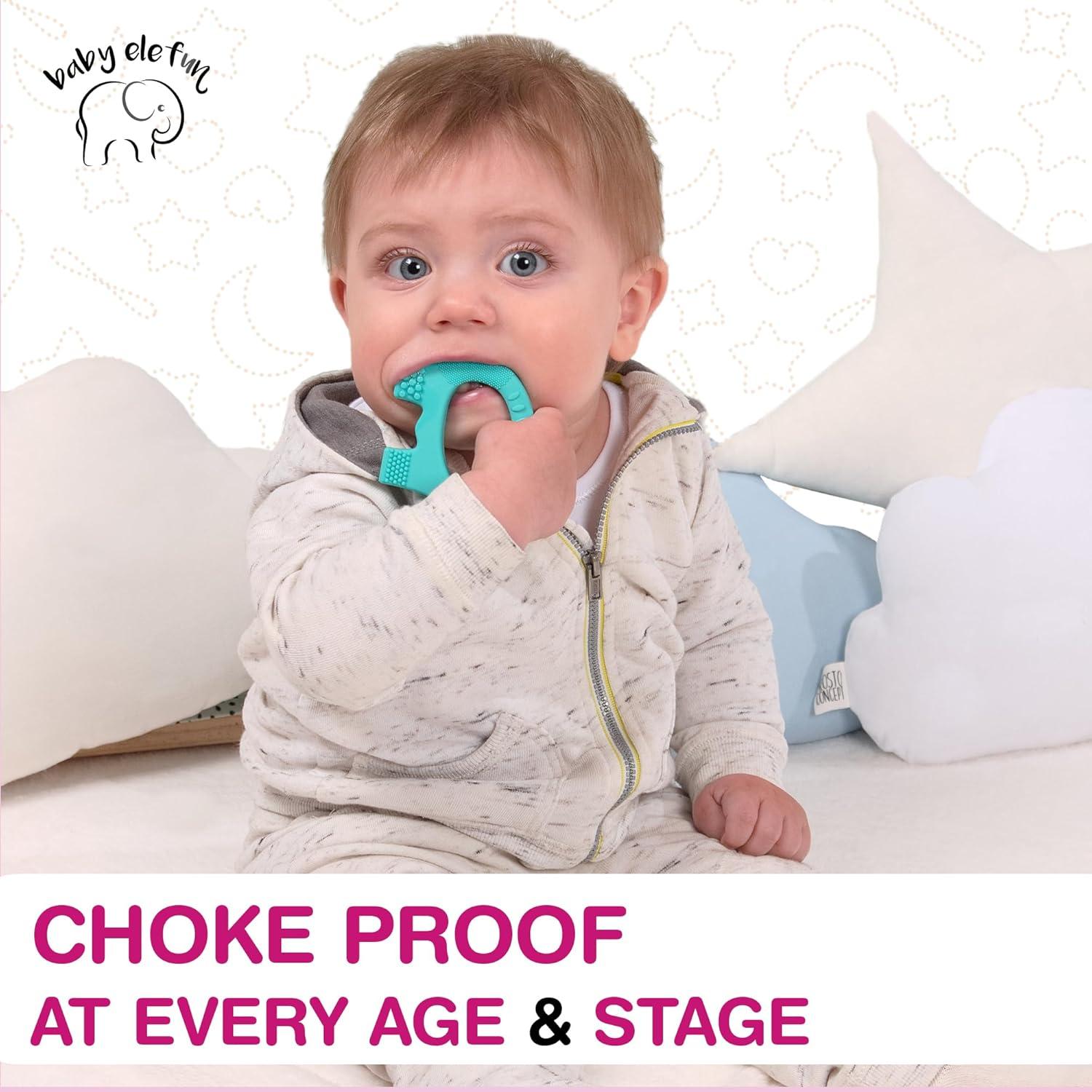 Anillo de Dentición Baby Elefun Turquesa 0-6 Meses - Silicona