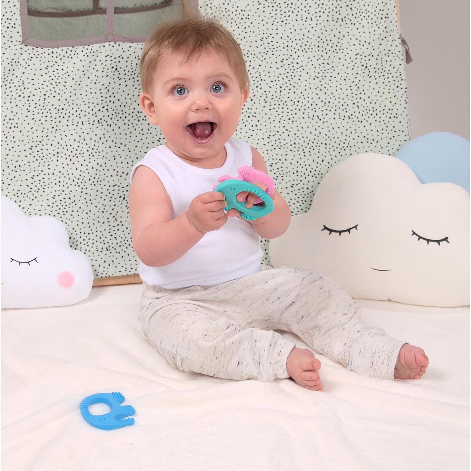 Anillo de Dentición Baby Elefun Turquesa 0-6 Meses - Silicona