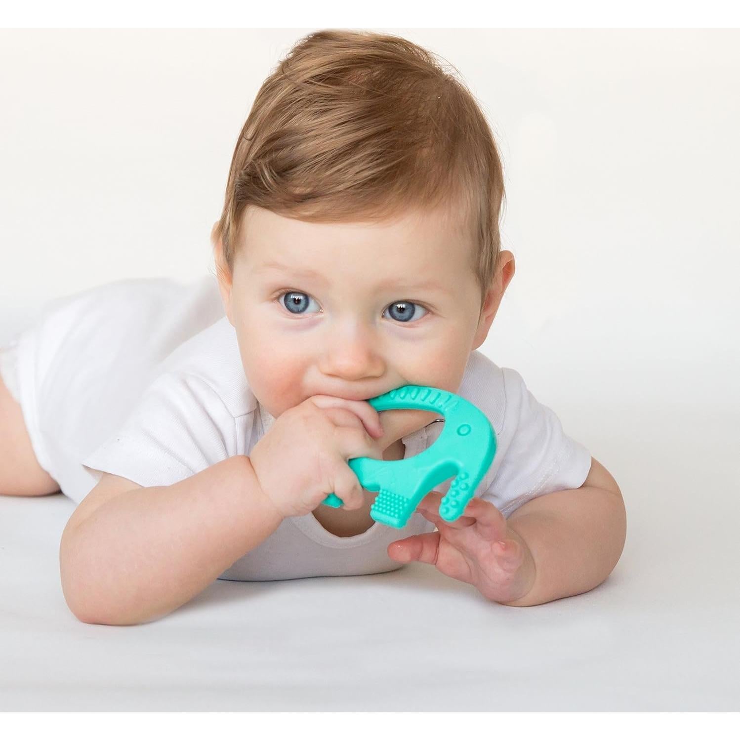 Anillo de Dentición Baby Elefun Turquesa 0-6 Meses - Silicona