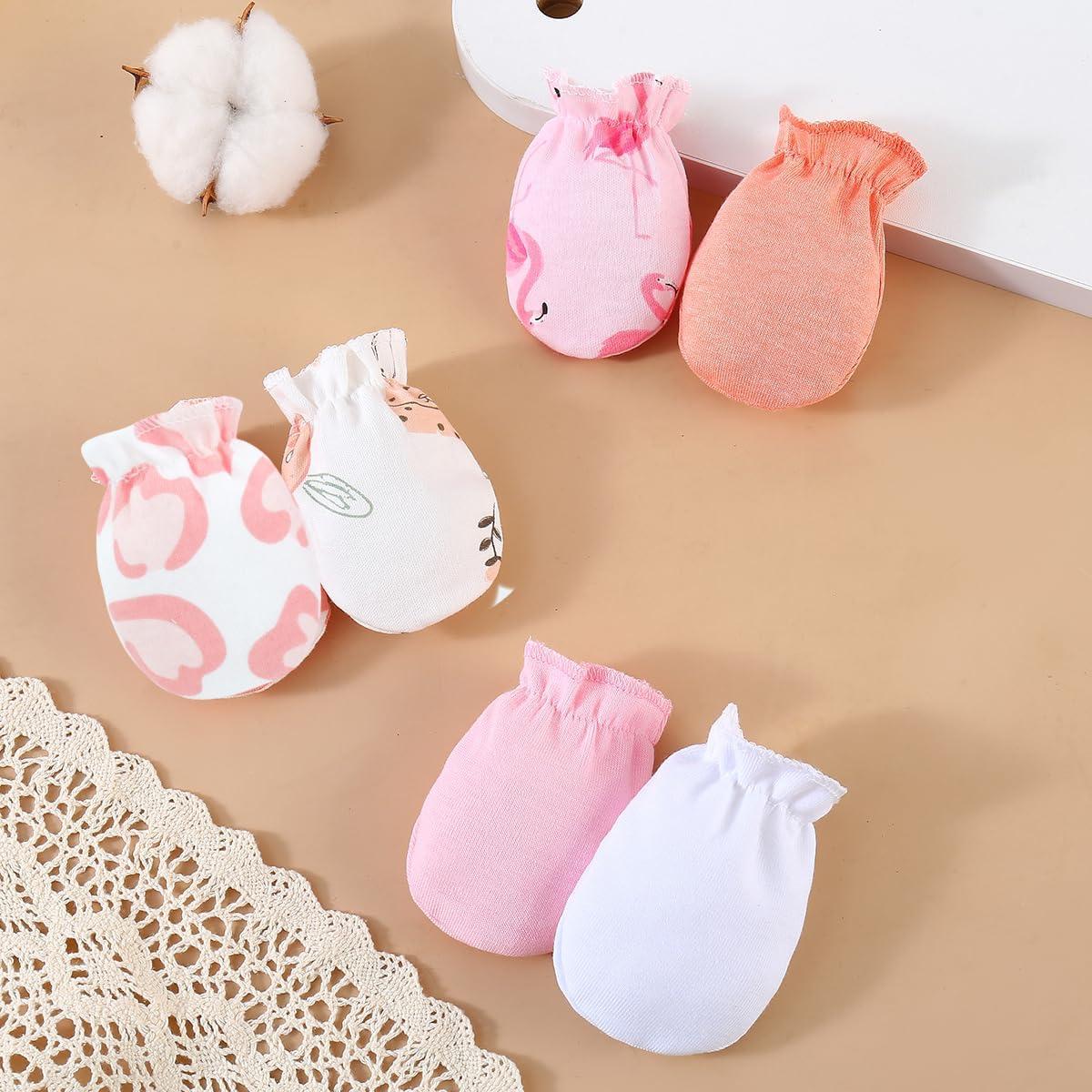 Manoplas Antirrasguños para Bebés PandaEar - 6 Pares Algodón 0-6 Meses