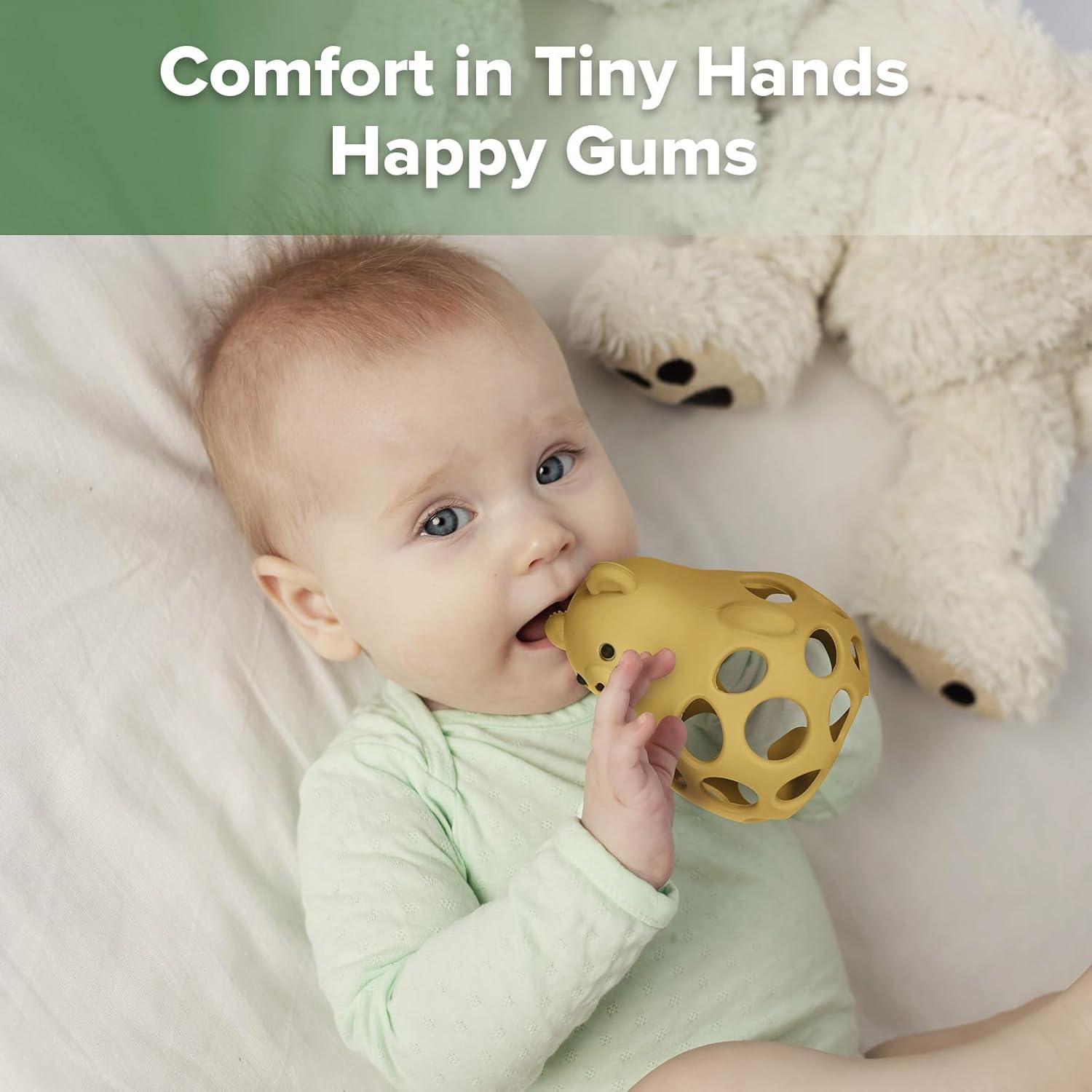 Juguete para Bebés Haakaa 3-en-1 Mordedor Silicona Amarillo