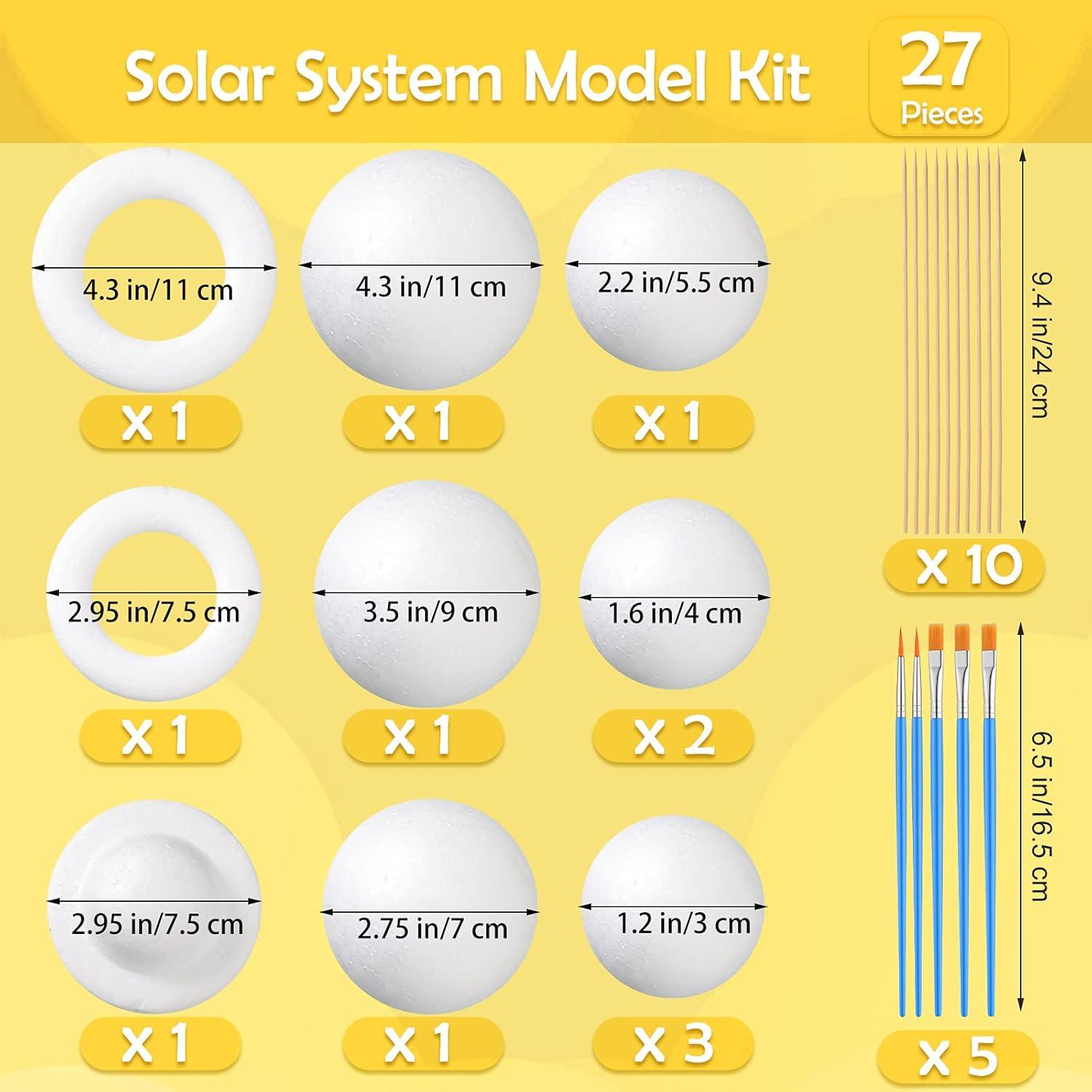 Kit de Modelado del Sistema Solar Outus - 27 Piezas con Bolas de Espuma y Pinceles