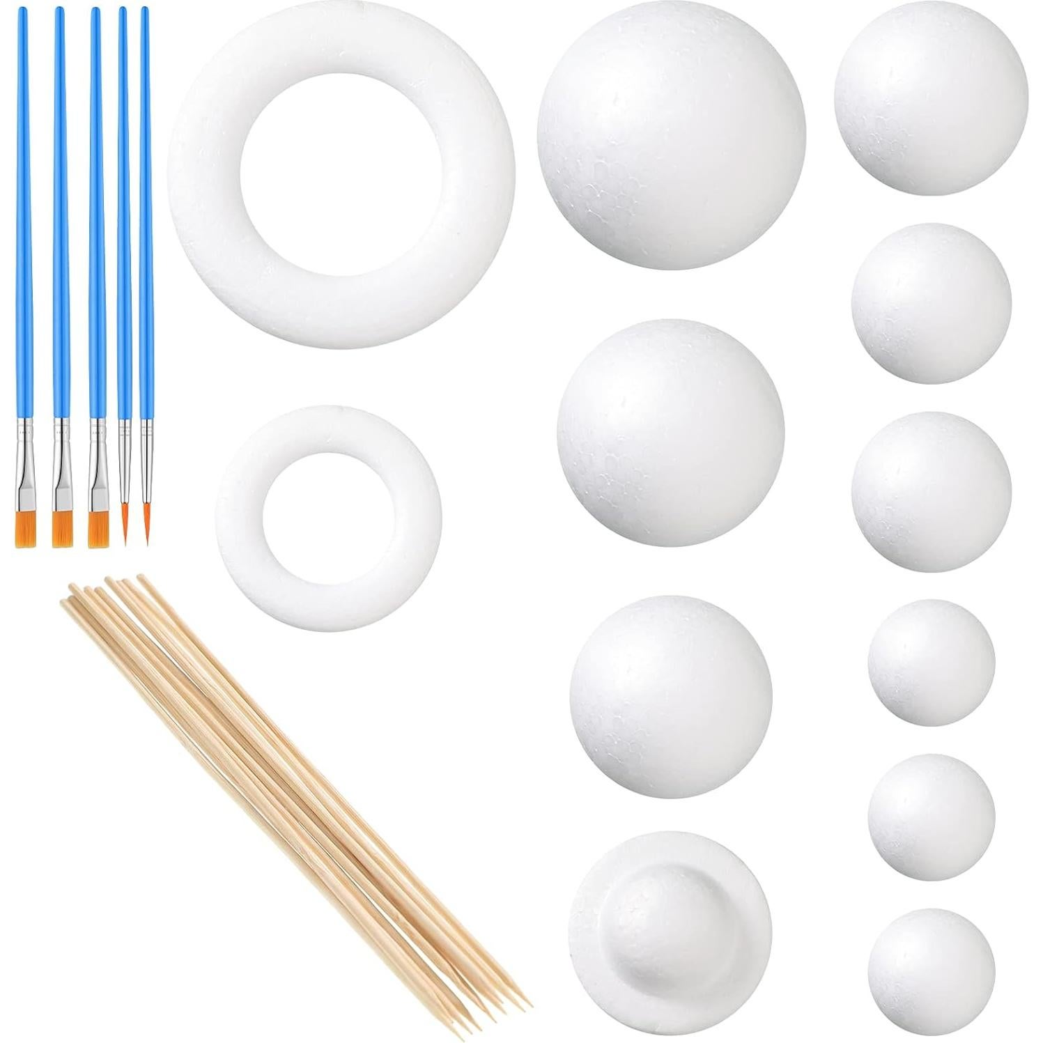 Kit de Modelado del Sistema Solar Outus - 27 Piezas con Bolas de Espuma y Pinceles