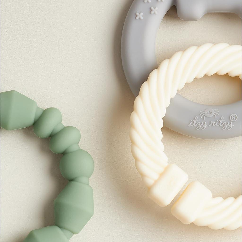 Mordedor Sensorial Itzy Ritzy Itzy Loops con 2 Anillos de Silicona