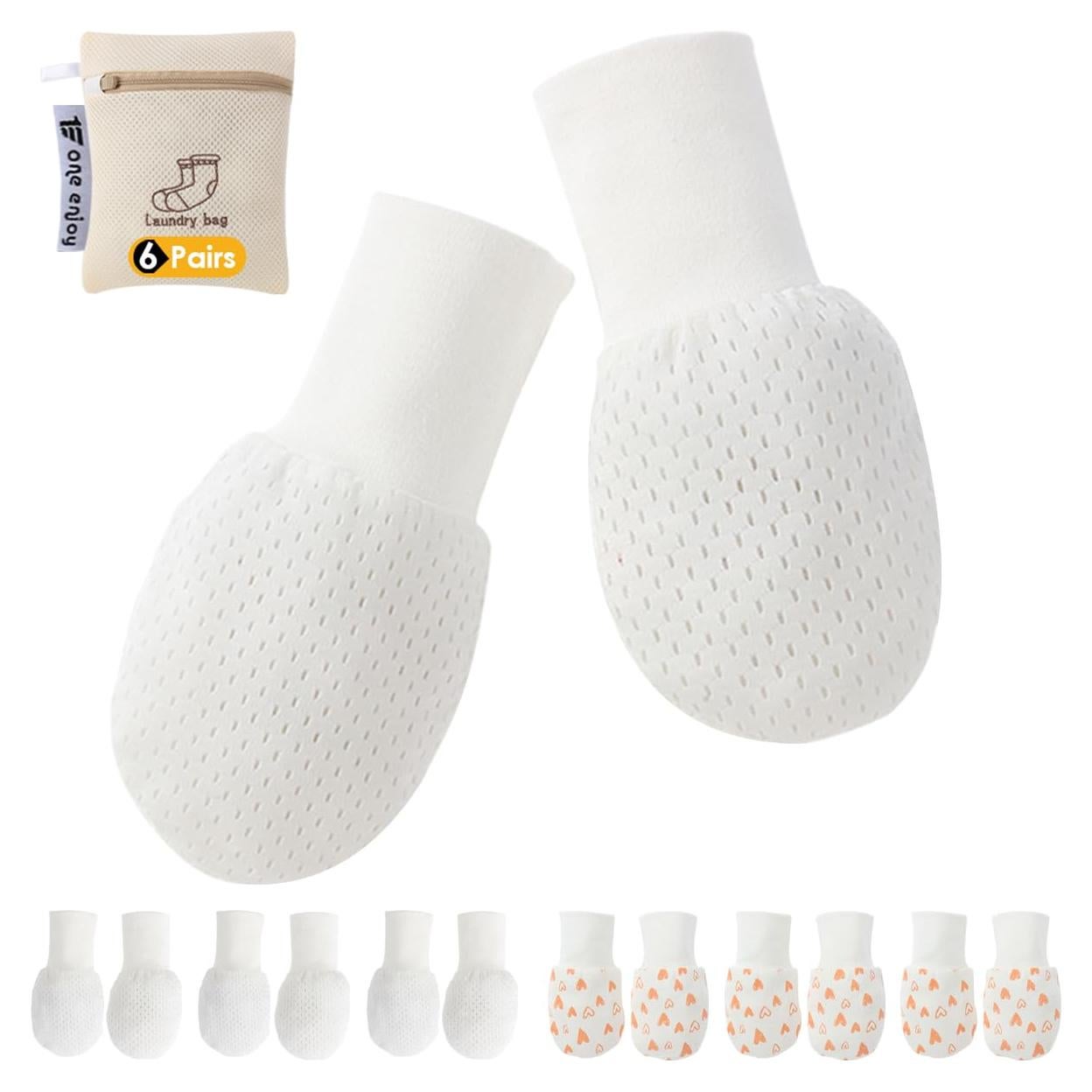 Manoplas Antirrasguños para Bebés 6-12 Meses Algodón Unisex