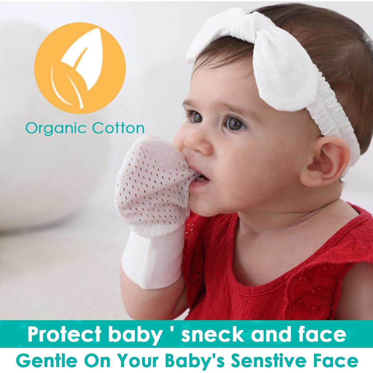 Manoplas Antirrasguños para Bebés 6-12 Meses Algodón Unisex