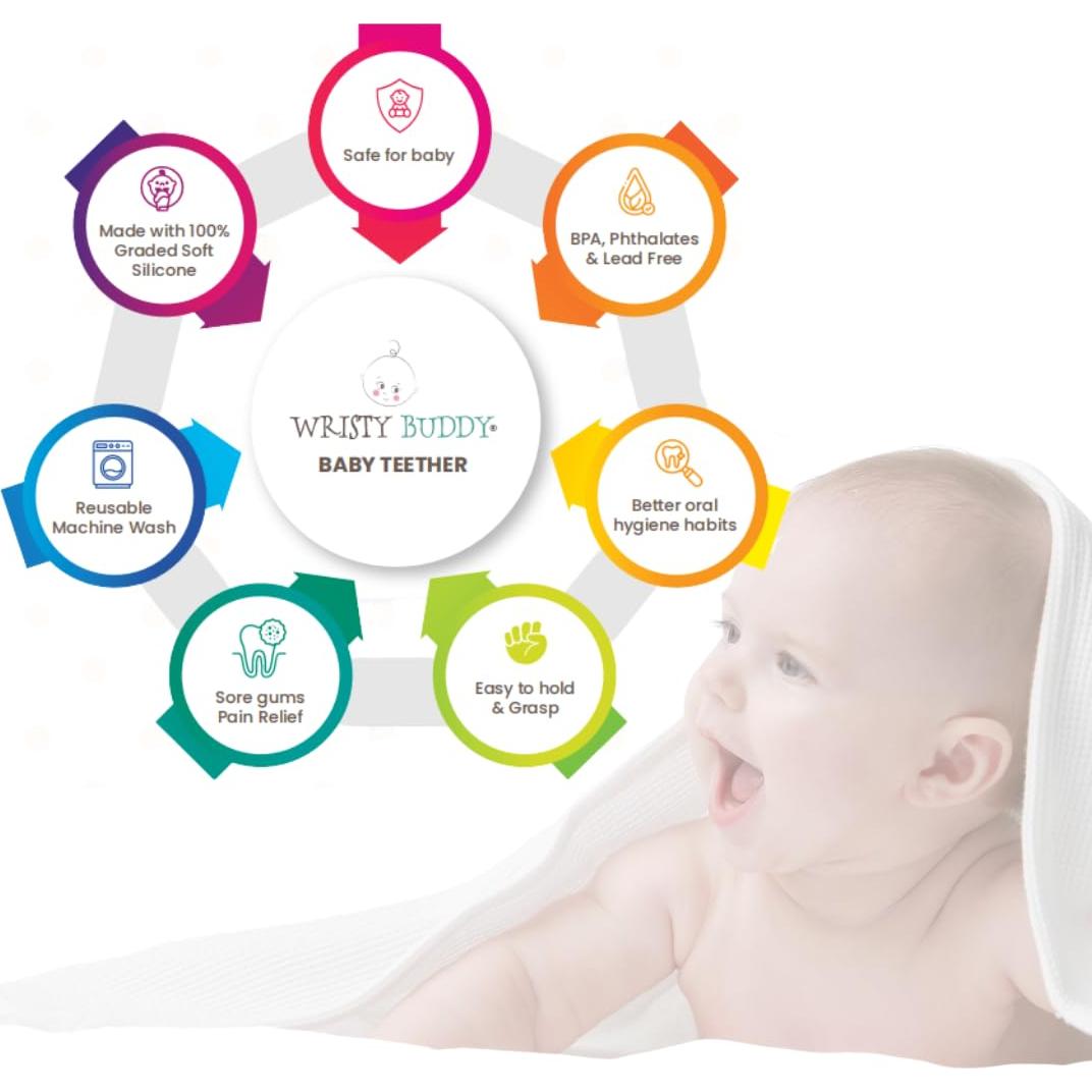 Mordedor de Dentición Cangrejo Wristy Buddy Silicona 0-12 Meses