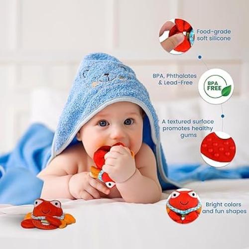 Mordedor de Dentición Cangrejo Wristy Buddy Silicona 0-12 Meses