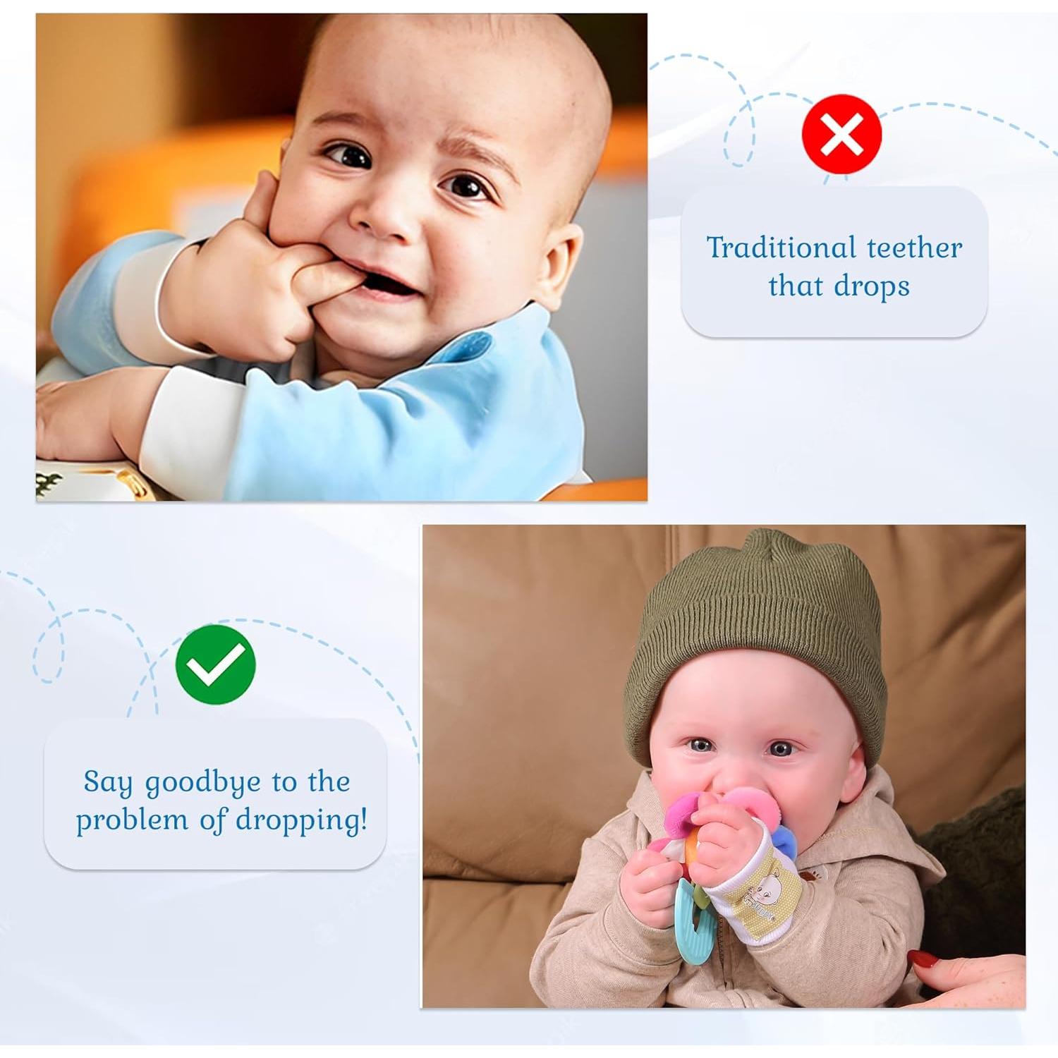 Mordedor de Dentición Wristy Buddy Flor Amarillo - Silicona Segura