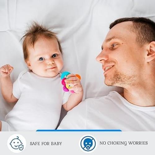 Mordedor de Dentición Wristy Buddy Flor Amarillo - Silicona Segura