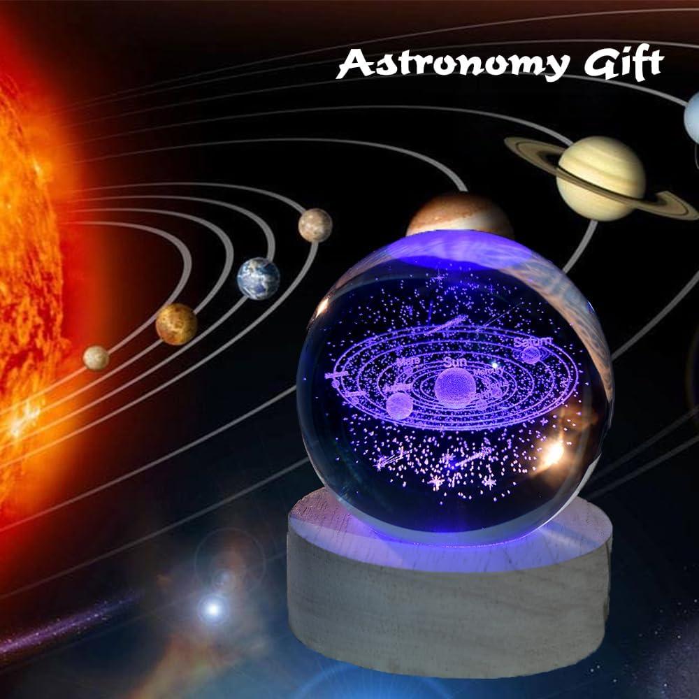 Bola de Cristal 3D del Sistema Solar ZRENJHUS 60mm LED
