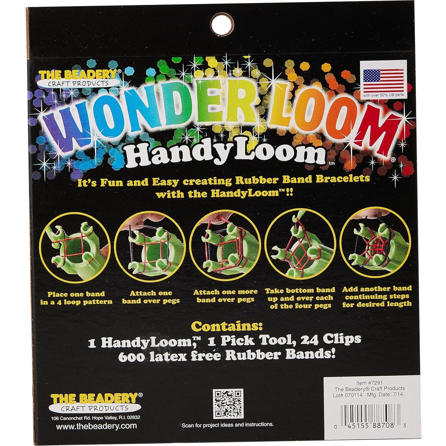 Telar Manual The Beadery con 600 Bandas de Goma y Clips