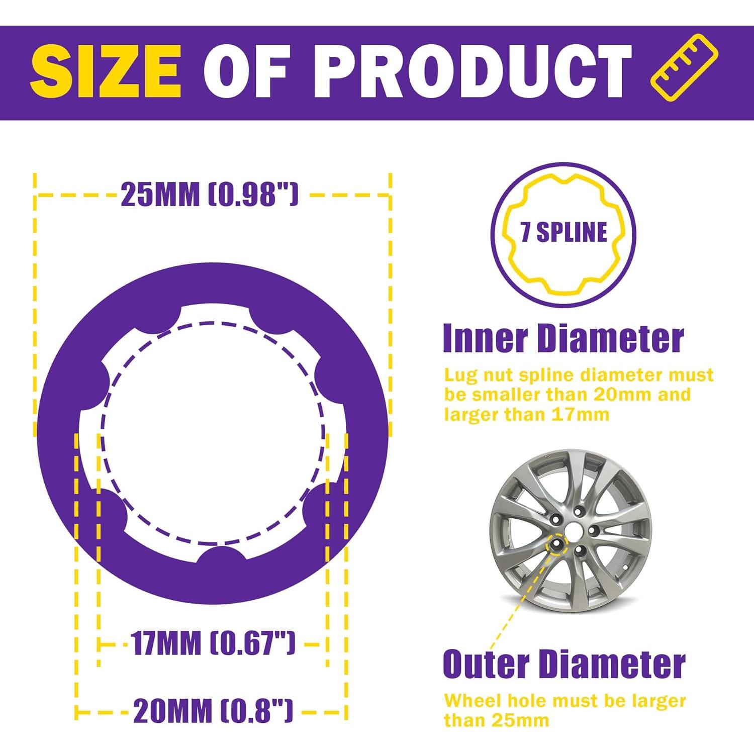 Llave de Tuerca de Púa HOWBOW 7 Puntas 125mm Acero Aleado