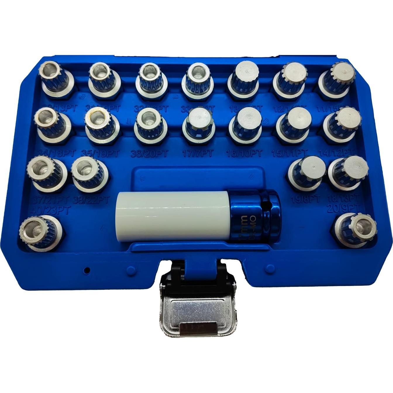 Kit de Llave de Tuerca de Bloqueo de Rueda 21PCS JEUCLEL