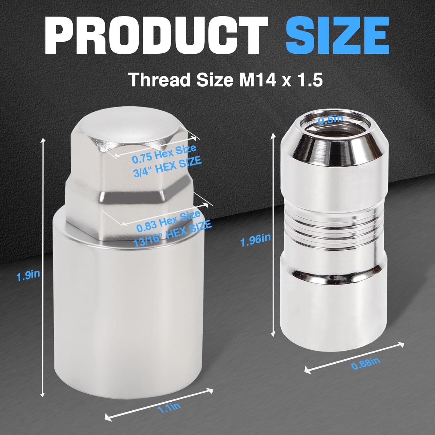 Juego de Tuercas de Bloqueo de Rueda FOMIUZY M14x1.5 Plata