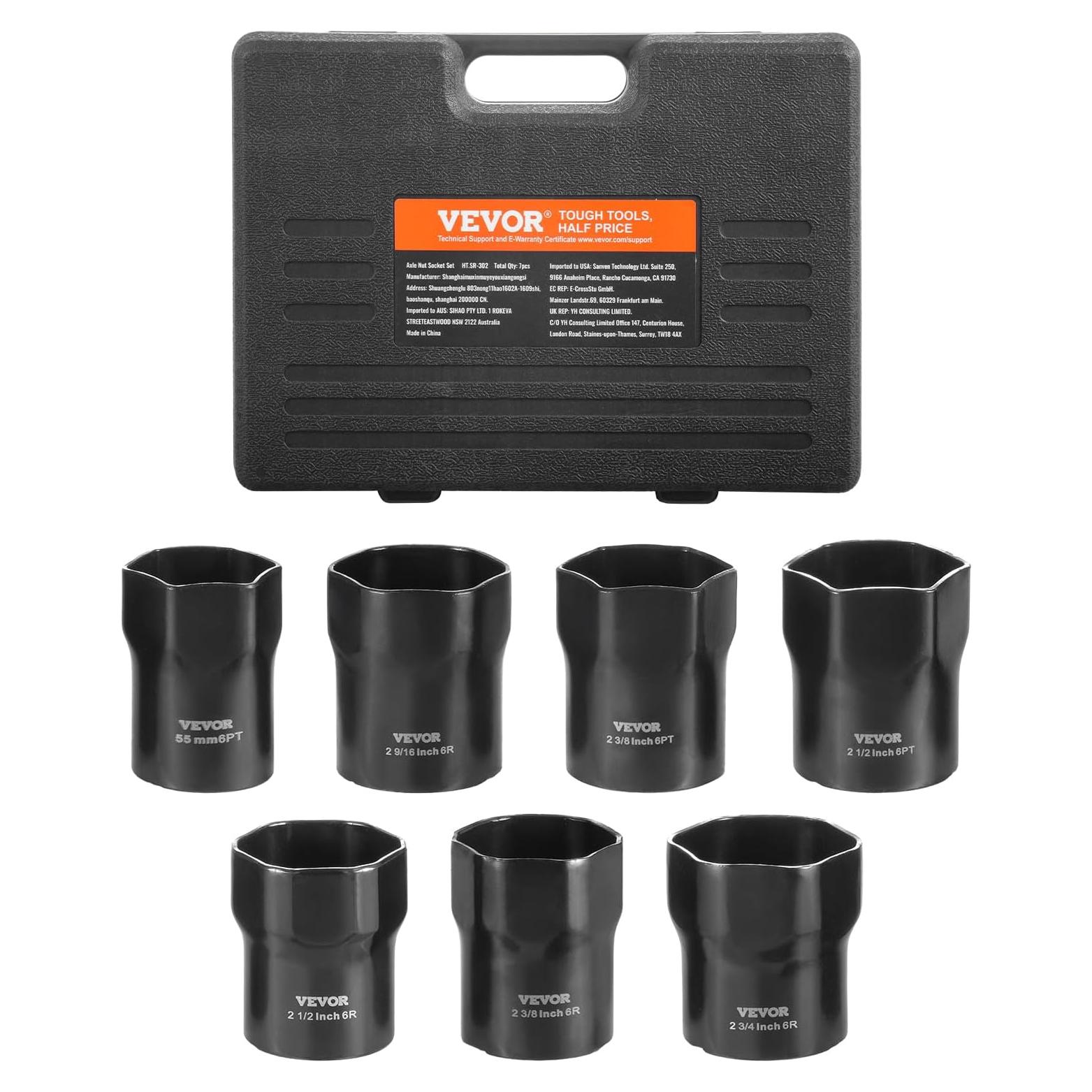 Juego de Enchufes para Tuercas de Rodamiento VEVOR 7 Piezas
