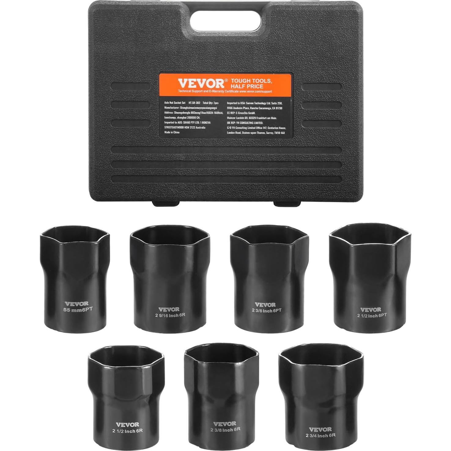 Juego de Enchufes para Tuercas de Rodamiento VEVOR 7 Piezas
