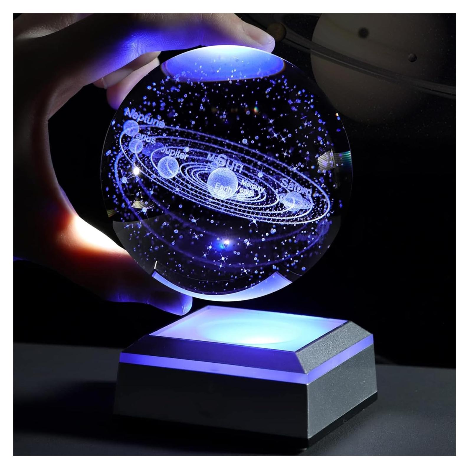 Bola de Cristal 3D Sistema Solar LED 80mm Liberal Brightdeer