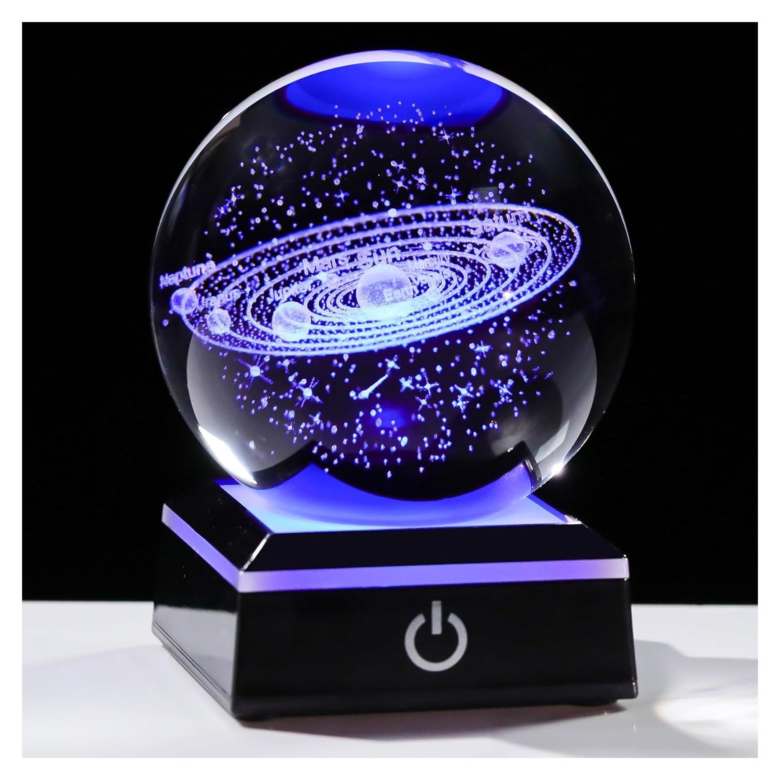 Bola de Cristal del Sistema Solar 8cm Arikyrist con Luz LED